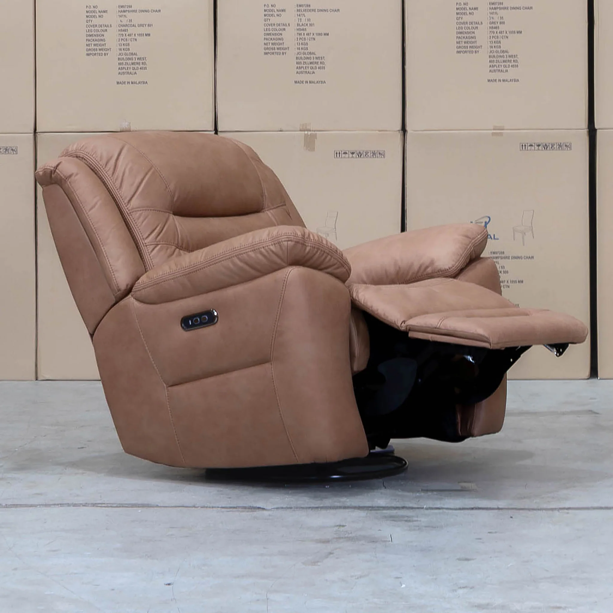 Airlie Electric Swivel Glider Recliner - Tan - Image 5