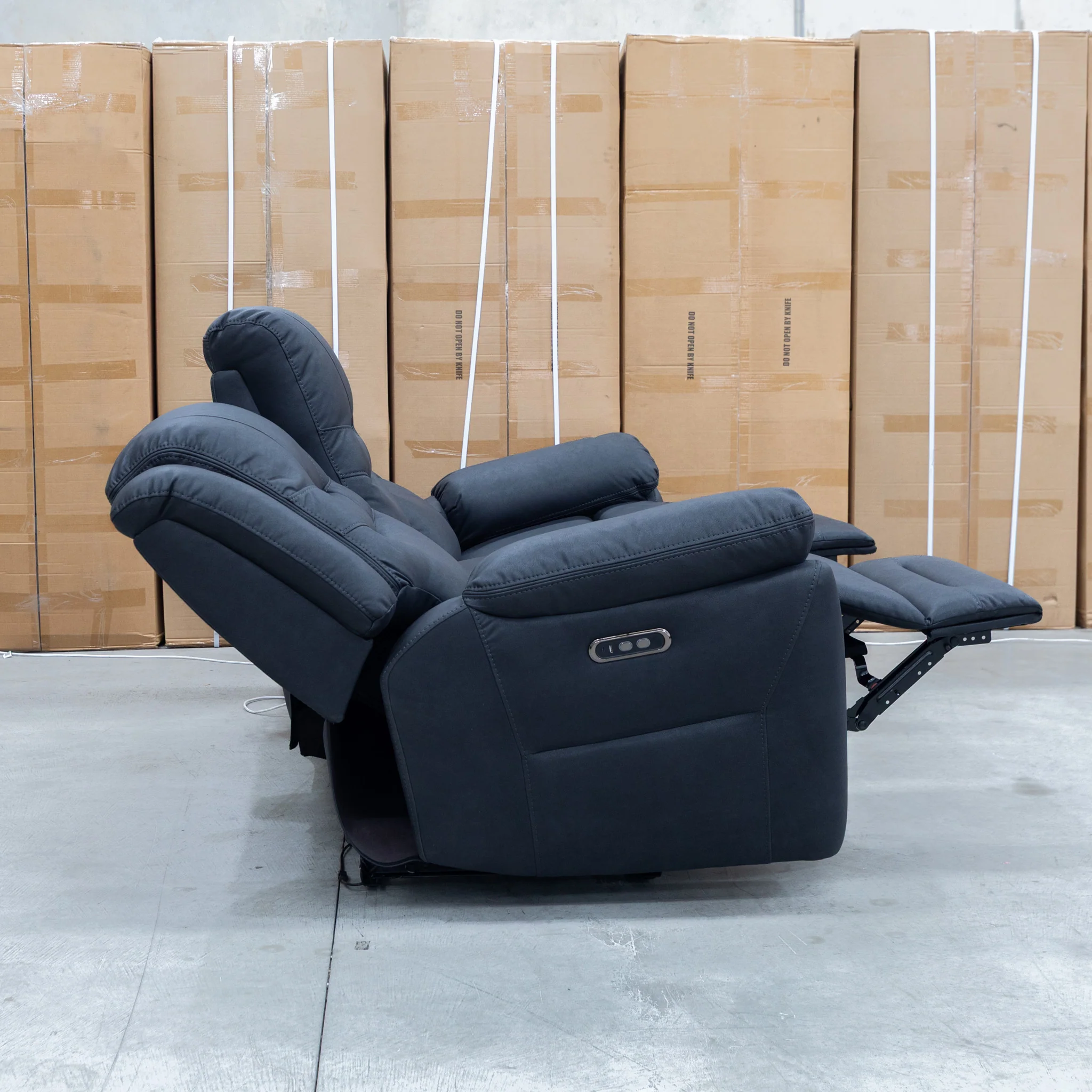 Airlie Three Seat Electric Recliner Lounge - Coal - Image 11
