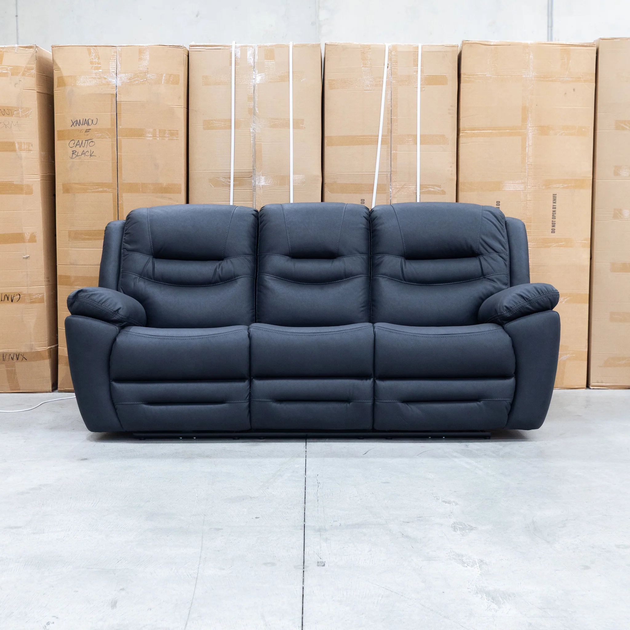 Airlie Three Seat Electric Recliner Lounge - Coal - Image 3