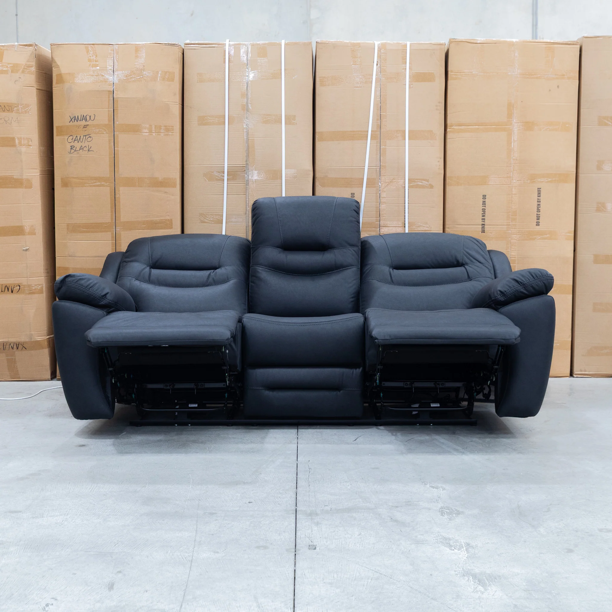 Airlie Three Seat Electric Recliner Lounge - Coal - Image 5