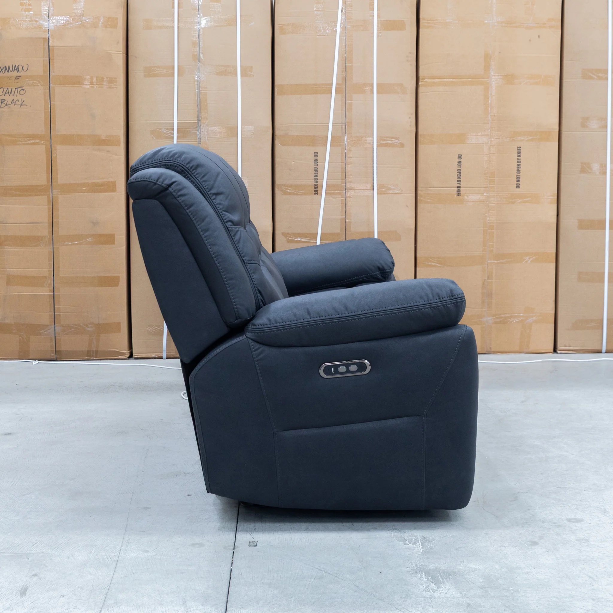 Airlie Three Seat Electric Recliner Lounge - Coal - Image 9