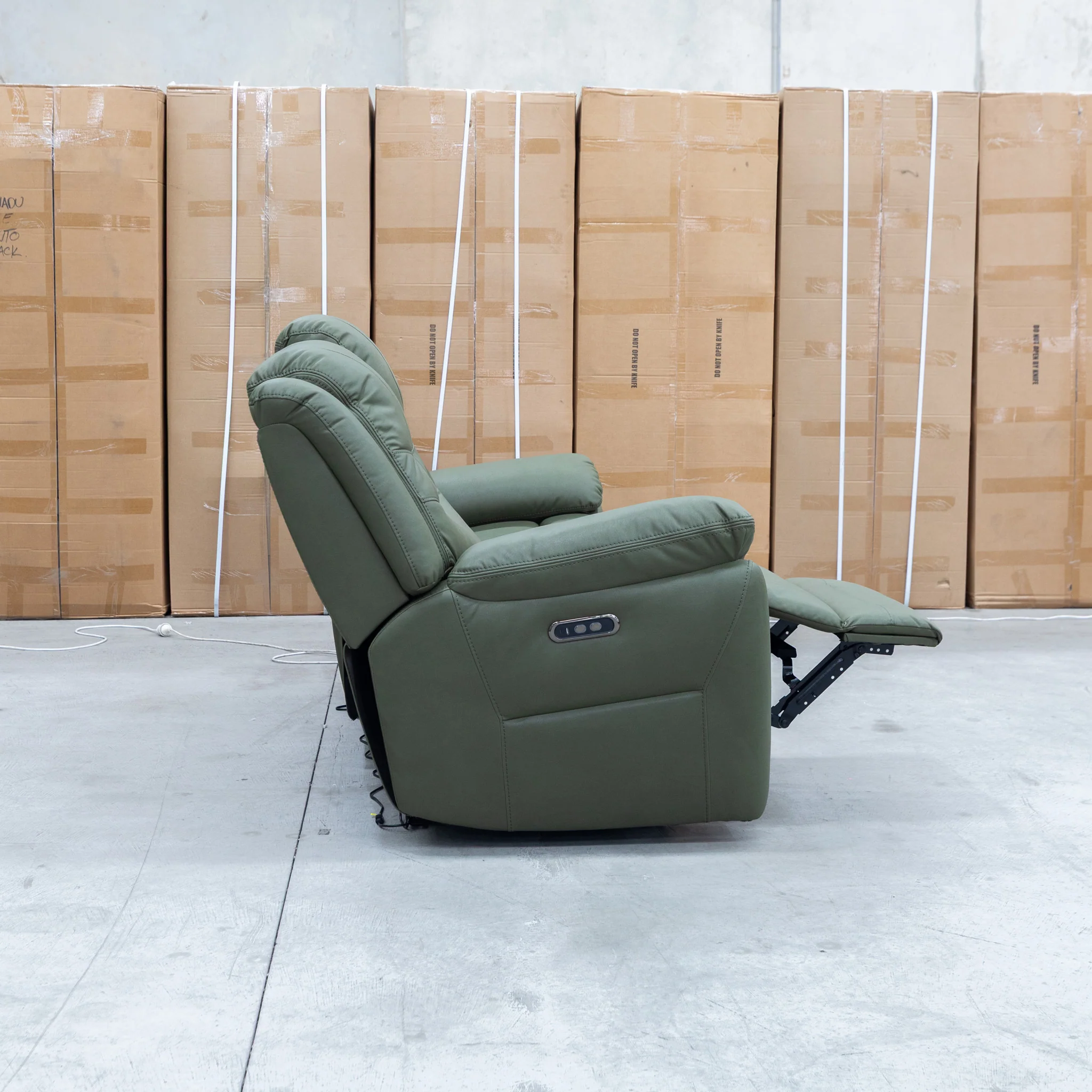 Airlie Three Seat Electric Recliner Lounge - Moss - Image 10