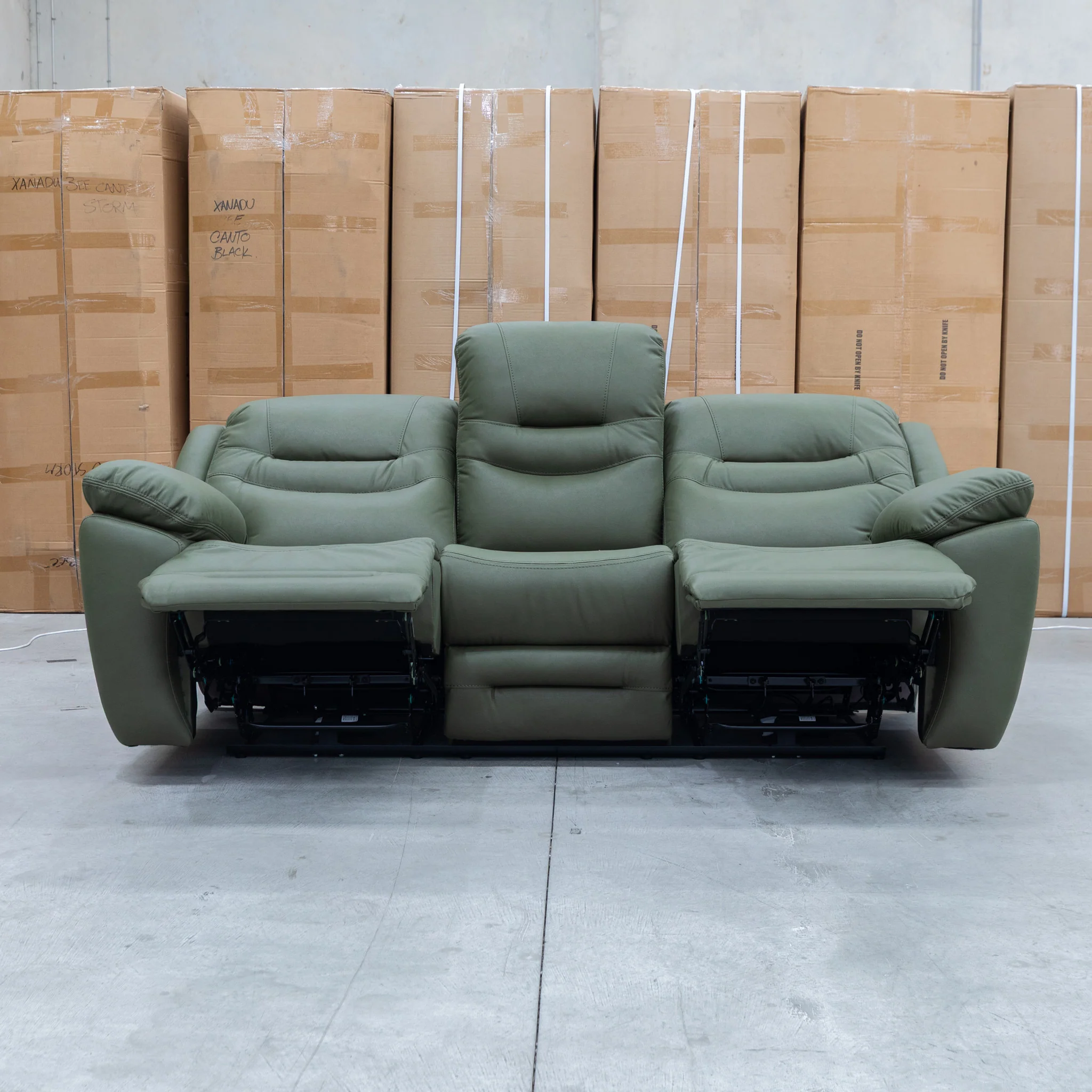 Airlie Three Seat Electric Recliner Lounge - Moss - Image 5