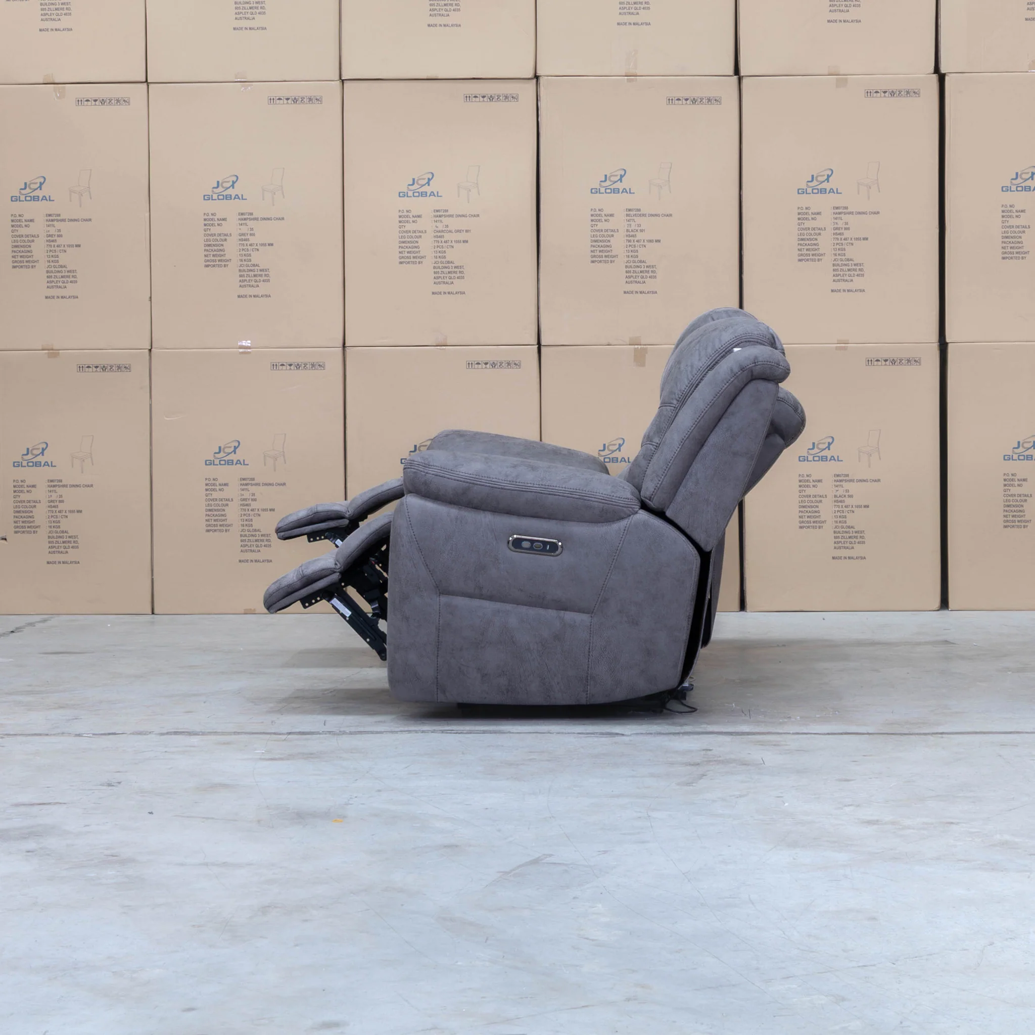 Airlie Three Seat Electric Recliner Lounge - Slate - Image 11