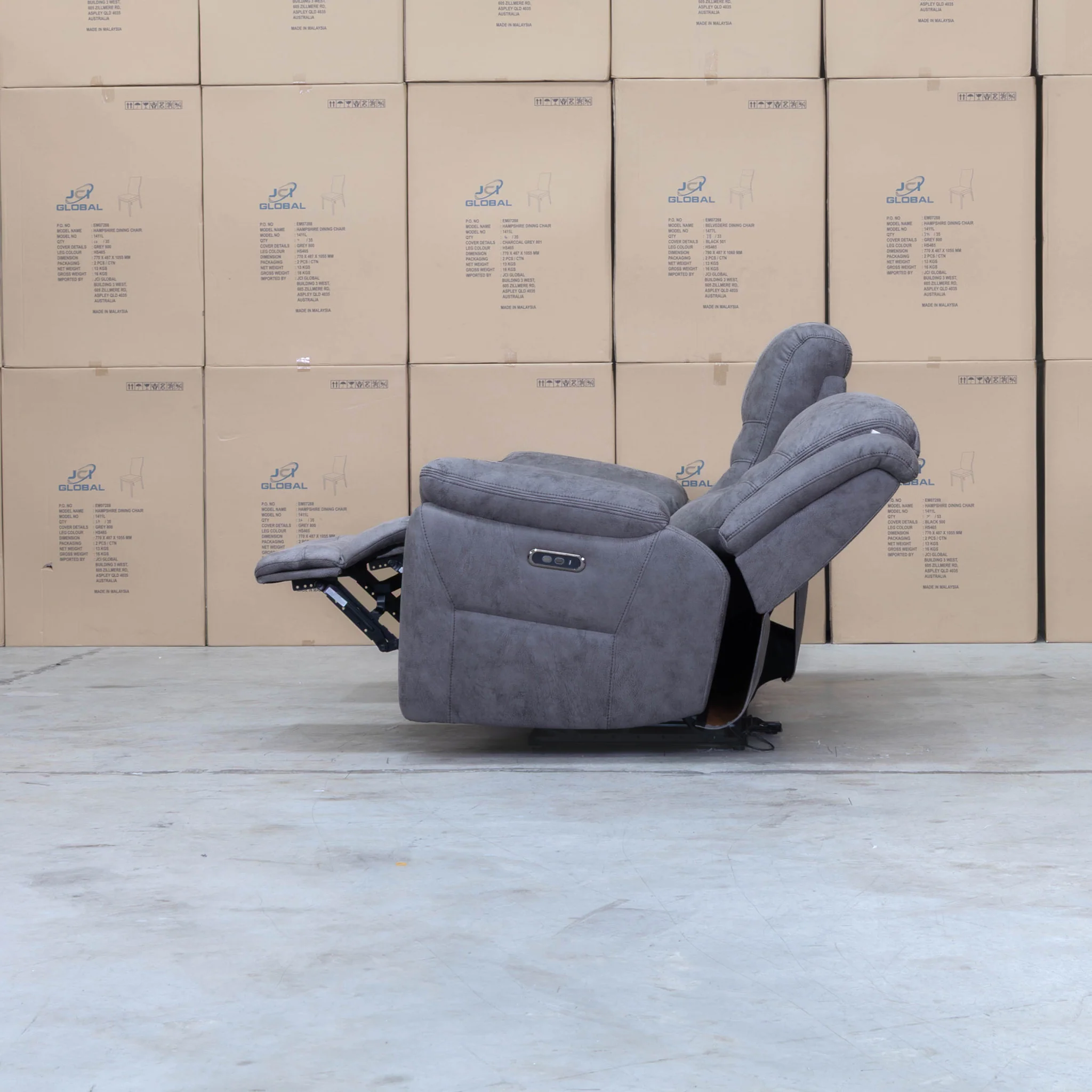 Airlie Three Seat Electric Recliner Lounge - Slate - Image 12