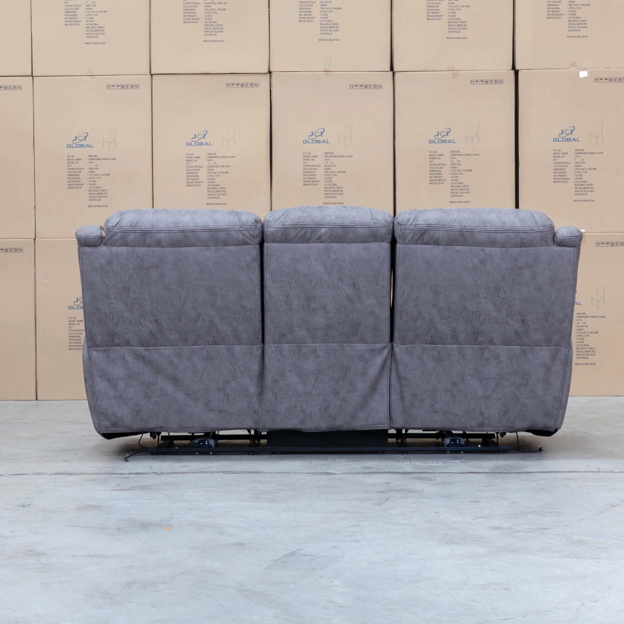 Airlie Three Seat Electric Recliner Lounge - Slate - Image 14