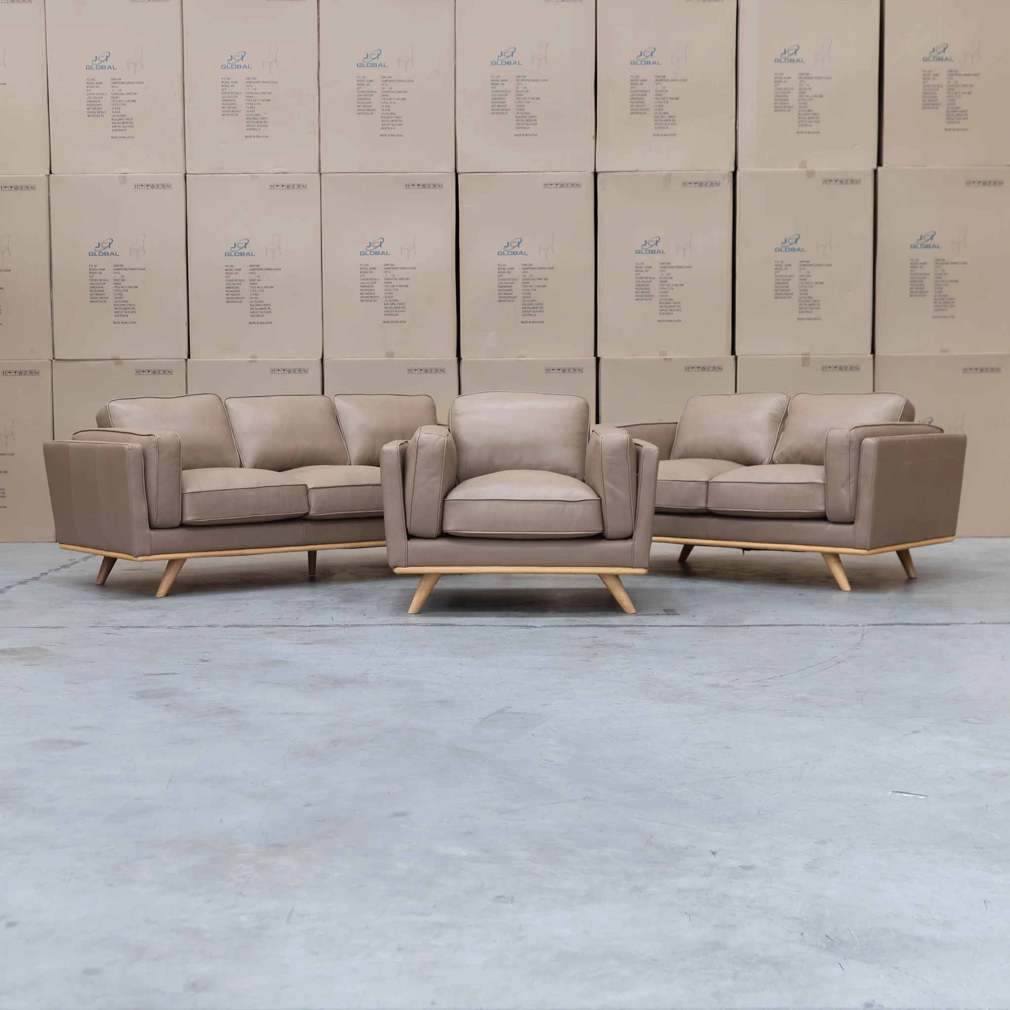 Alpine Two Seat Leather Sofa - Camel - Image 5