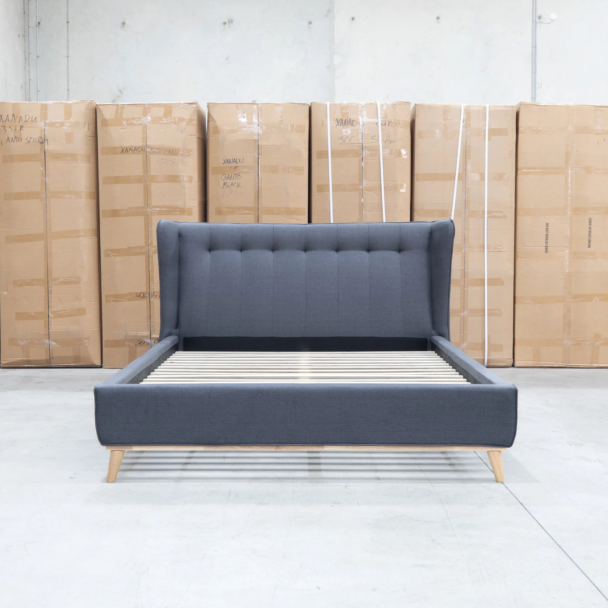 Aspen Double Upholstered Bed - Charcoal - Image 10
