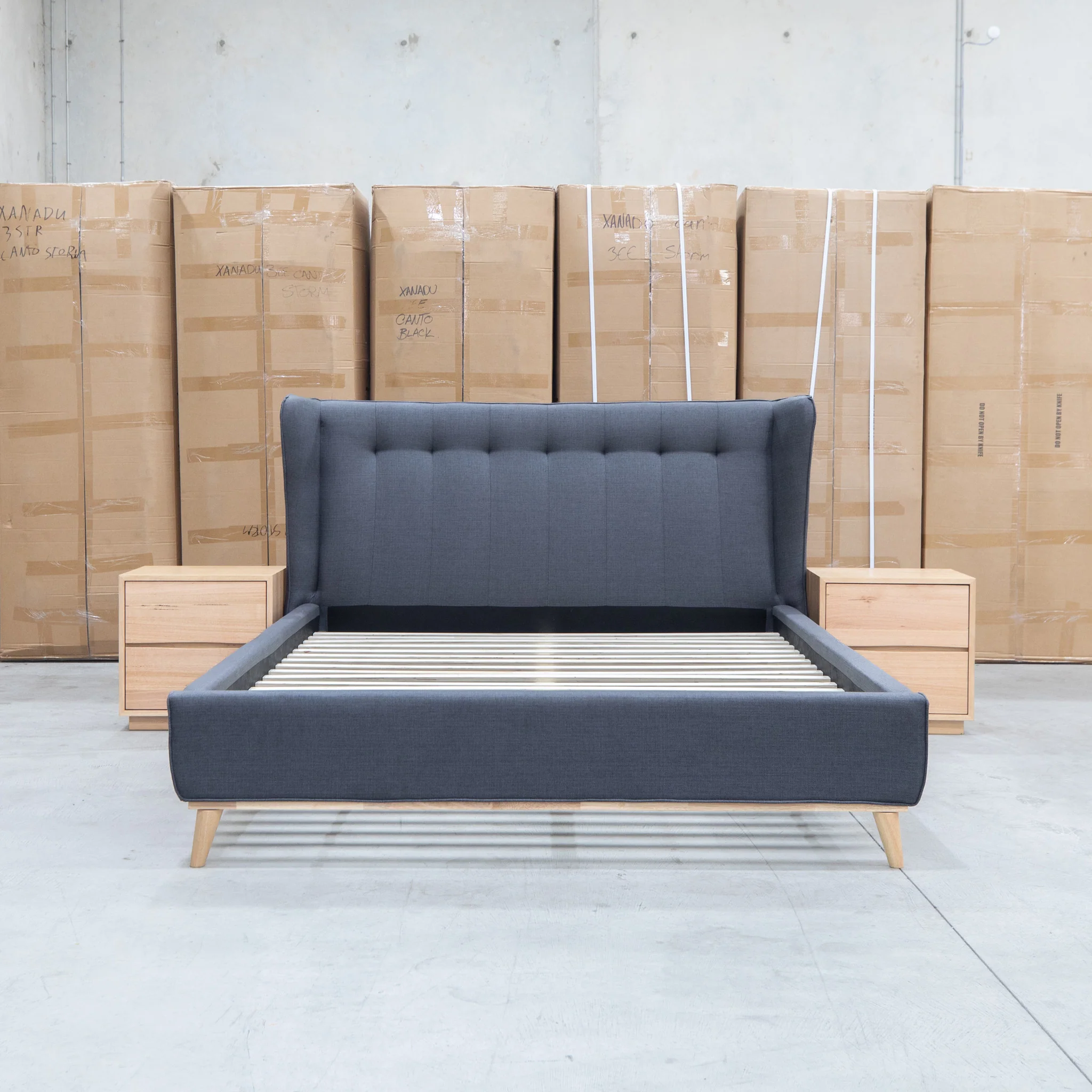 Aspen Double Upholstered Bed - Charcoal - Image 11