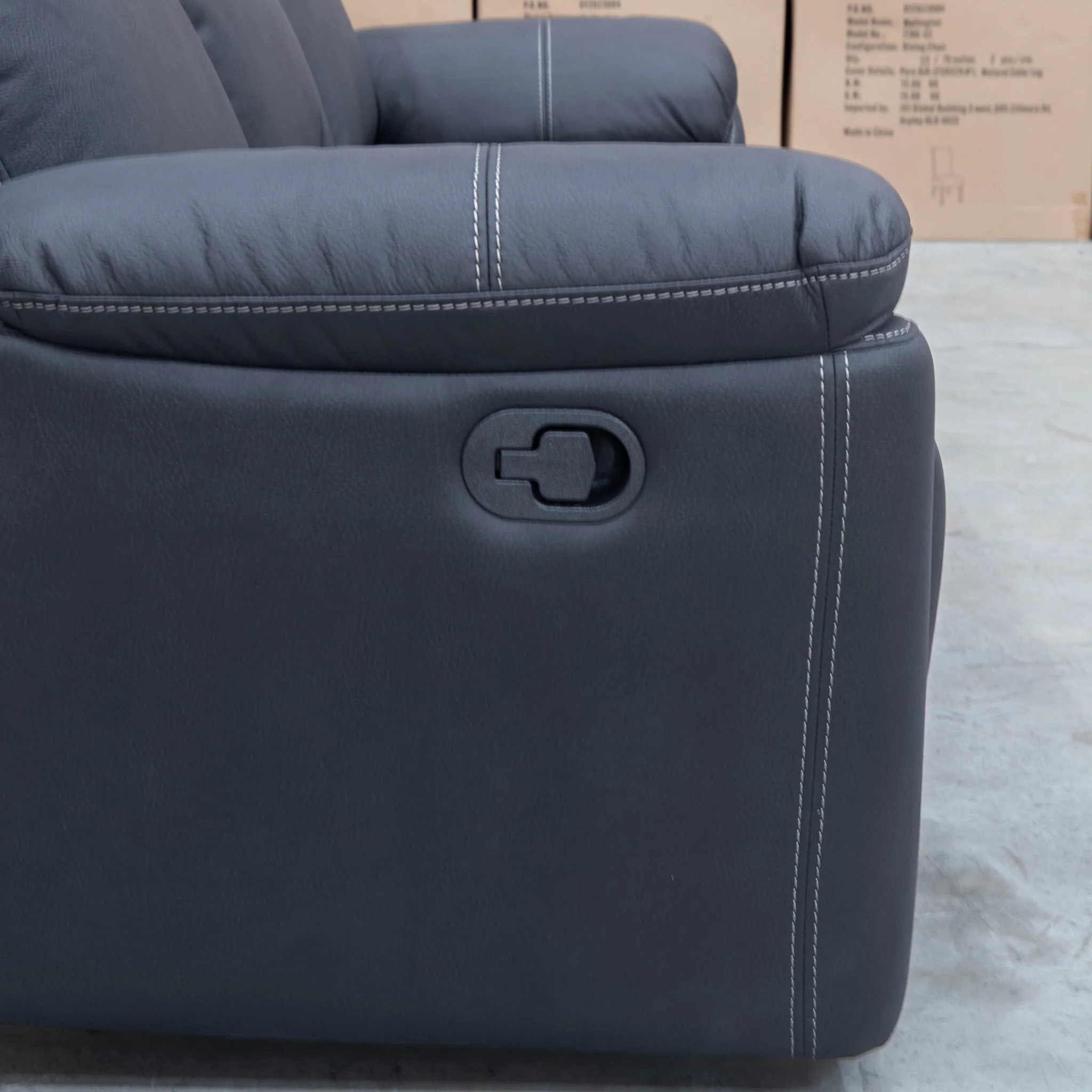 Bari Three Seat Recliner Lounge - Jet - Image 14