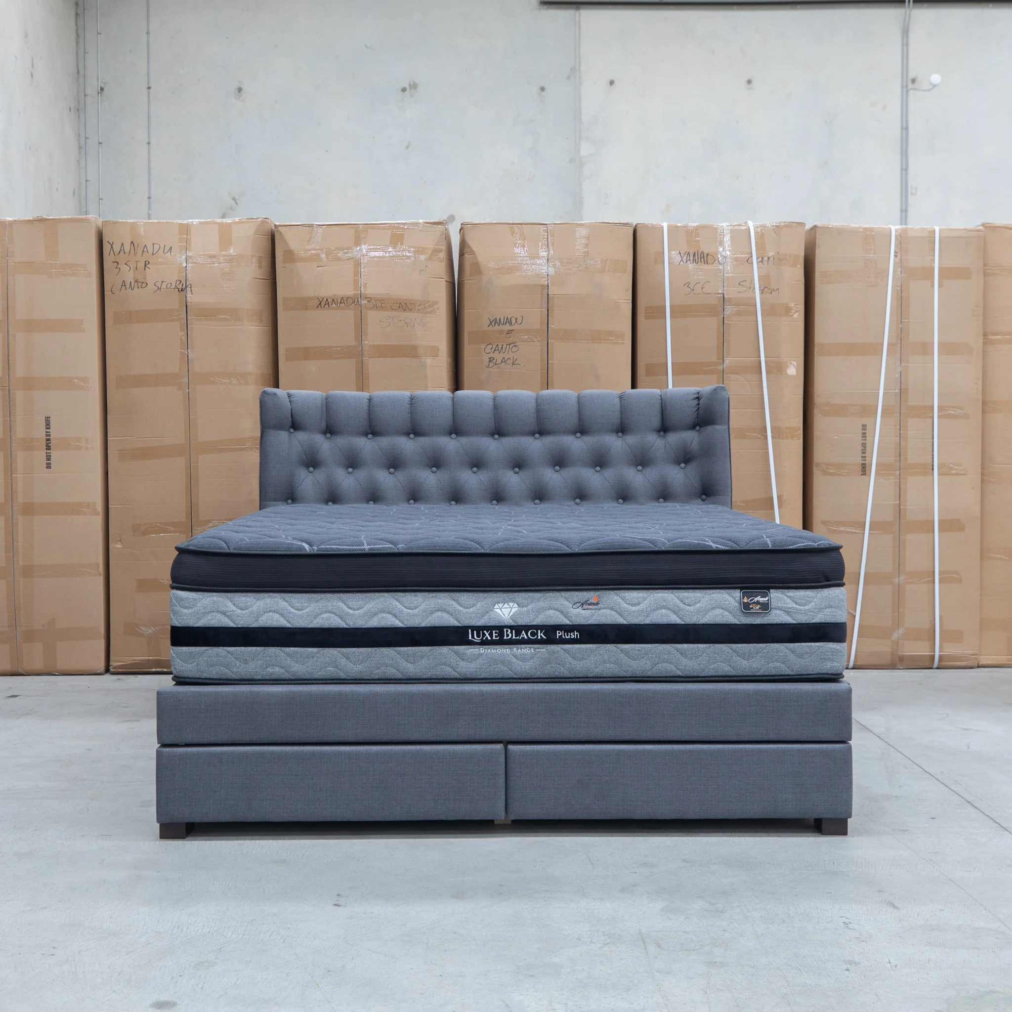 Blake King Upholstered Gas Lift Storage Bed - Charcoal - Image 24