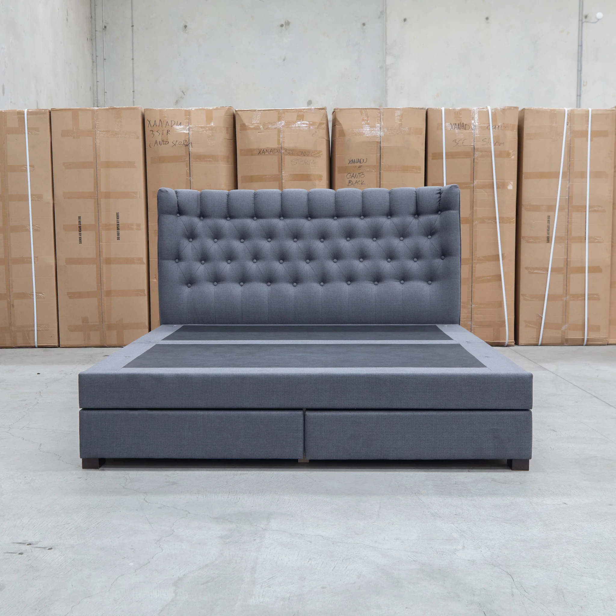 Blake King Upholstered Gas Lift Storage Bed - Charcoal - Image 4