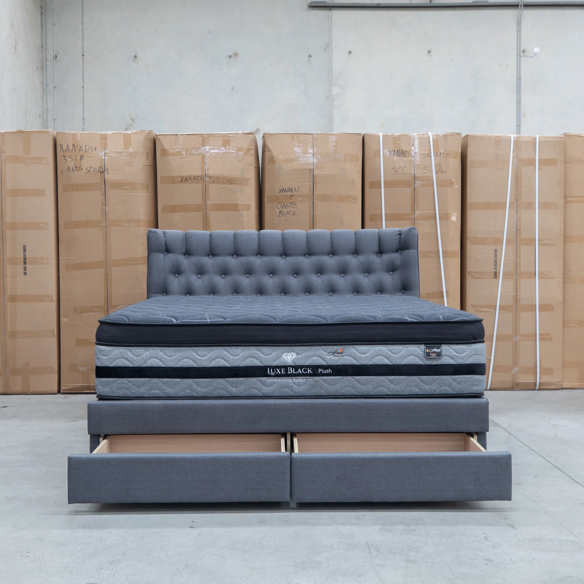 Blake Queen Upholstered Gas Lift Storage Bed - Charcoal - Image 27