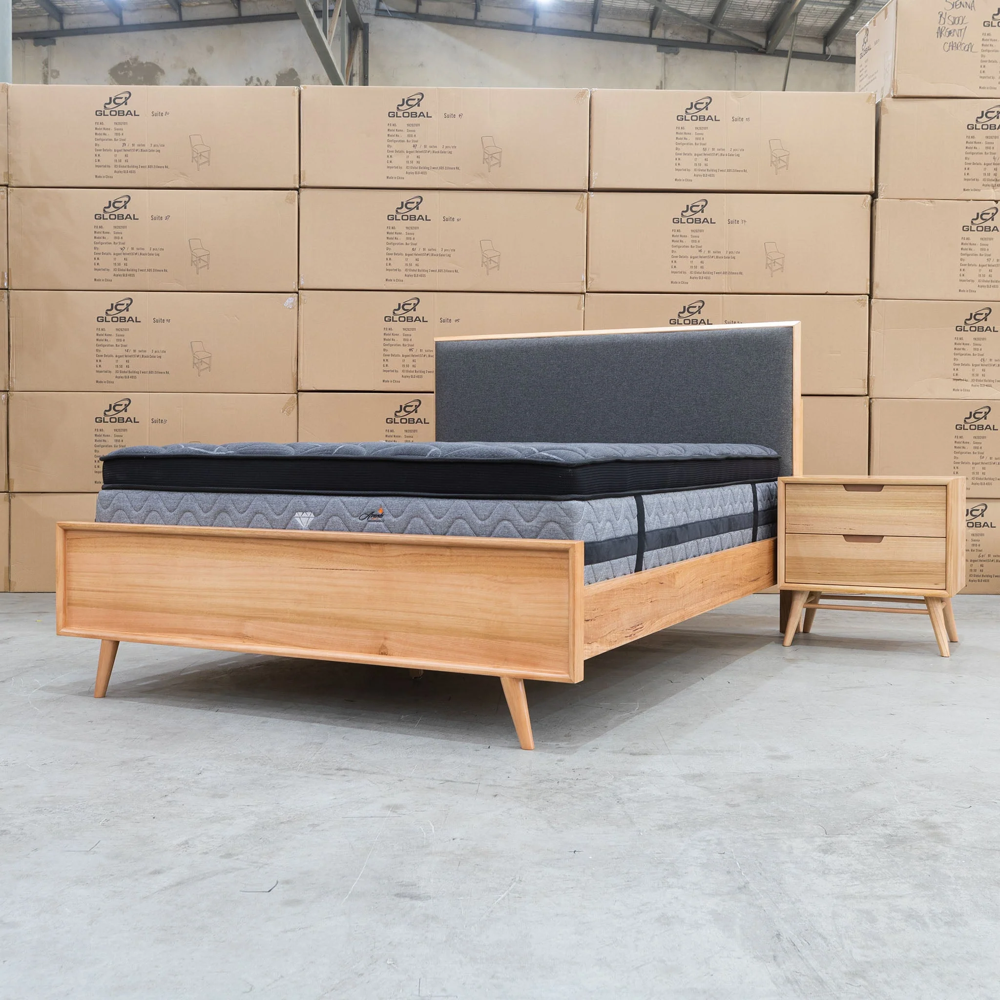 Brooklyn Messmate Hardwood & Fabric King Bed - Image 8