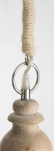 Clear Glass Pendant Antique Light with Wood Finial - Natural/Clear - VE25 - Available In-Store Only - Image 3