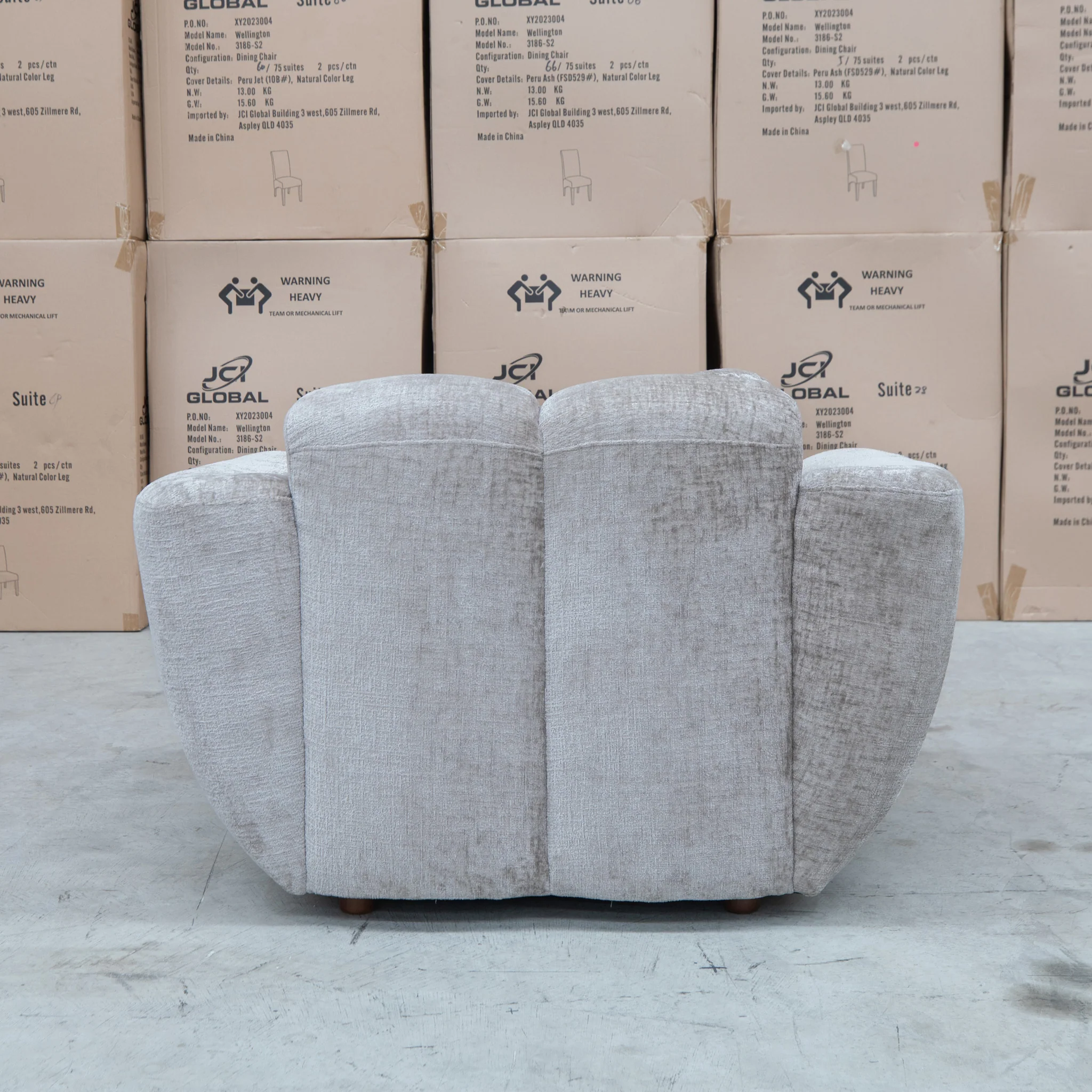 Cloud Plush Fabric Single Armchair - Bark - Image 5