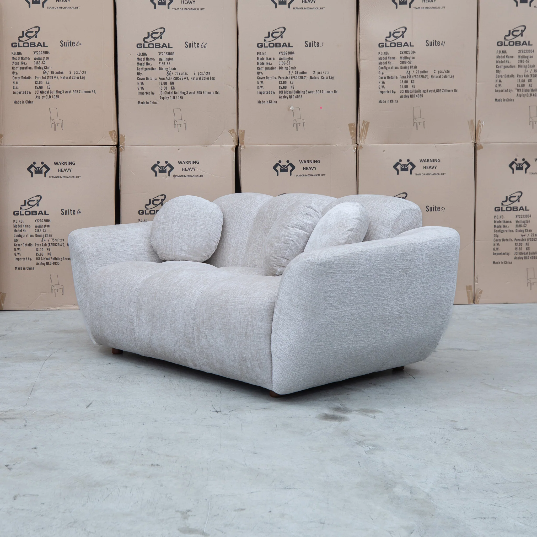 Cloud Plush Fabric Two Seat Sofa - Oat - Image 4