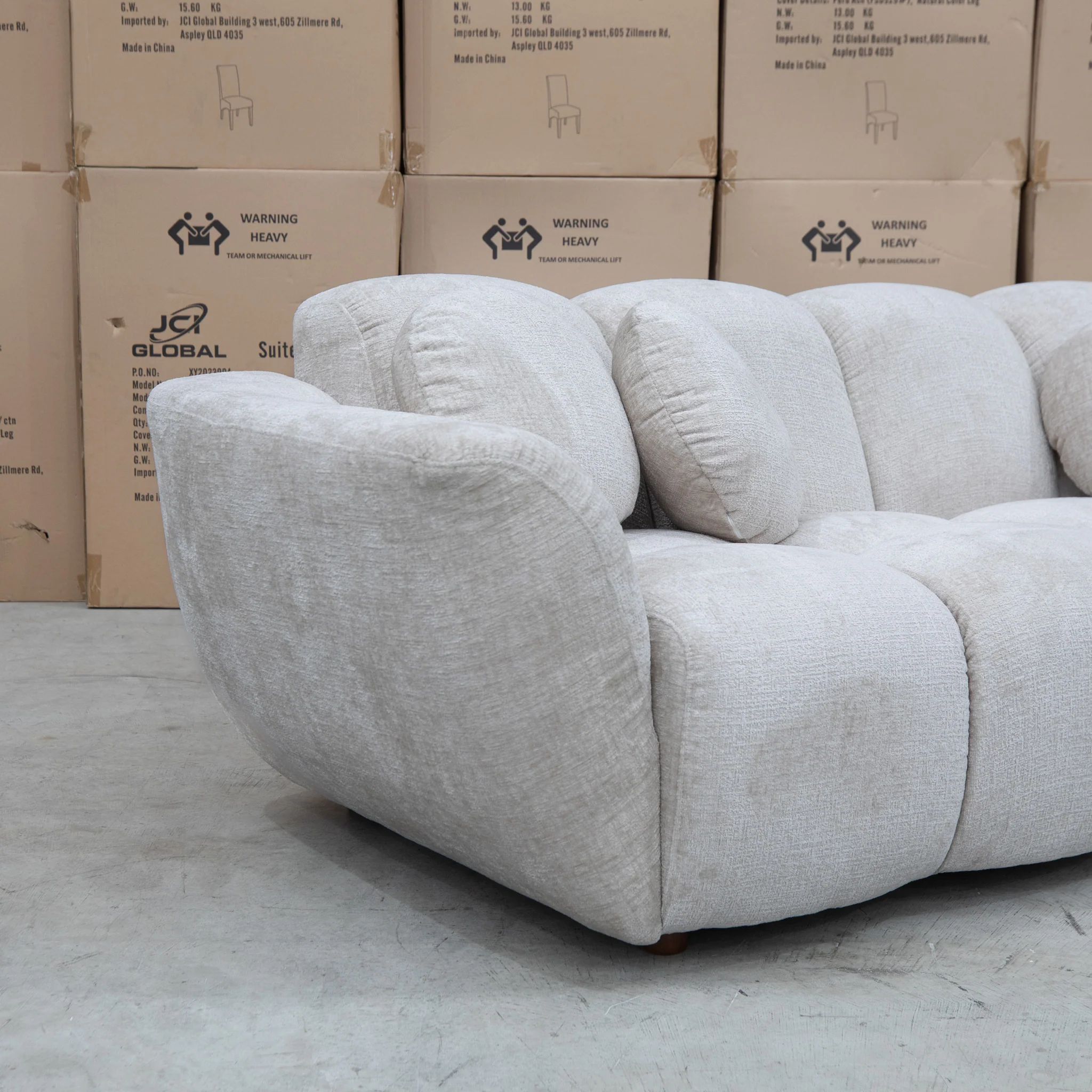 Cloud Plush Fabric Two Seat Sofa - Oat - Image 5