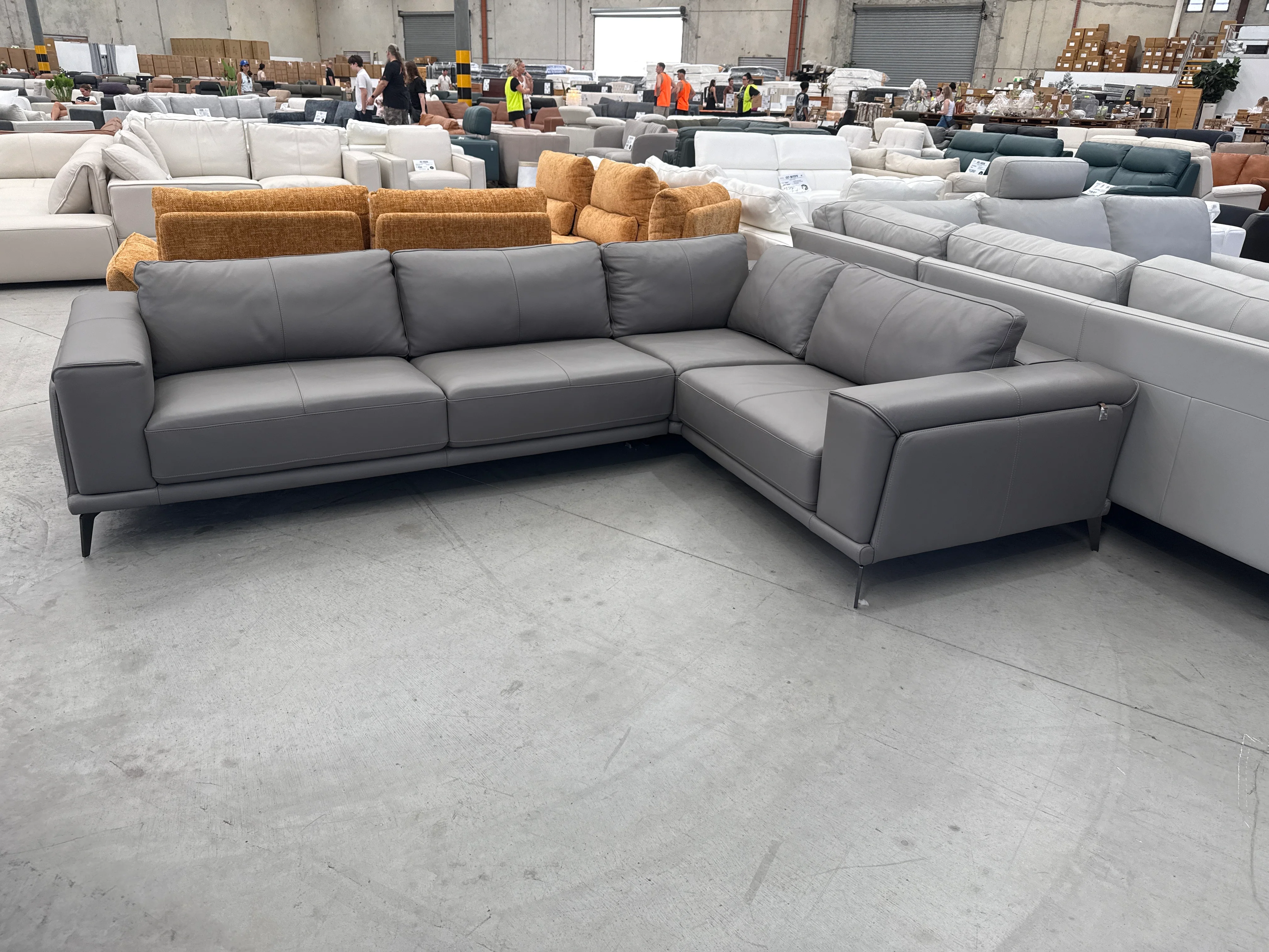 COR-A0476 Corner Lounge Suite - Elephant Grey - Floor Stock