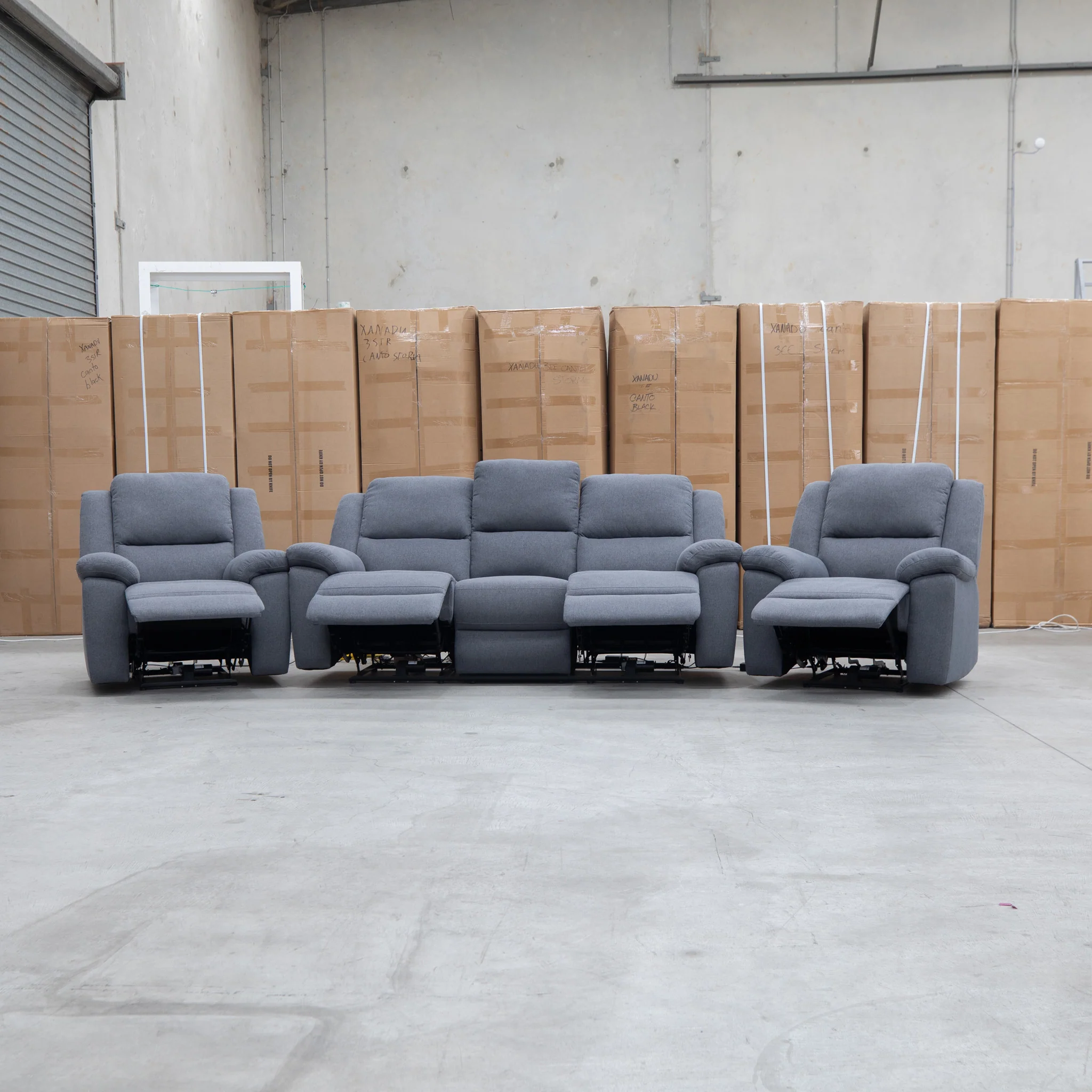 Coral Three Seat Electric Reclining Lounge - Slate - Image 14