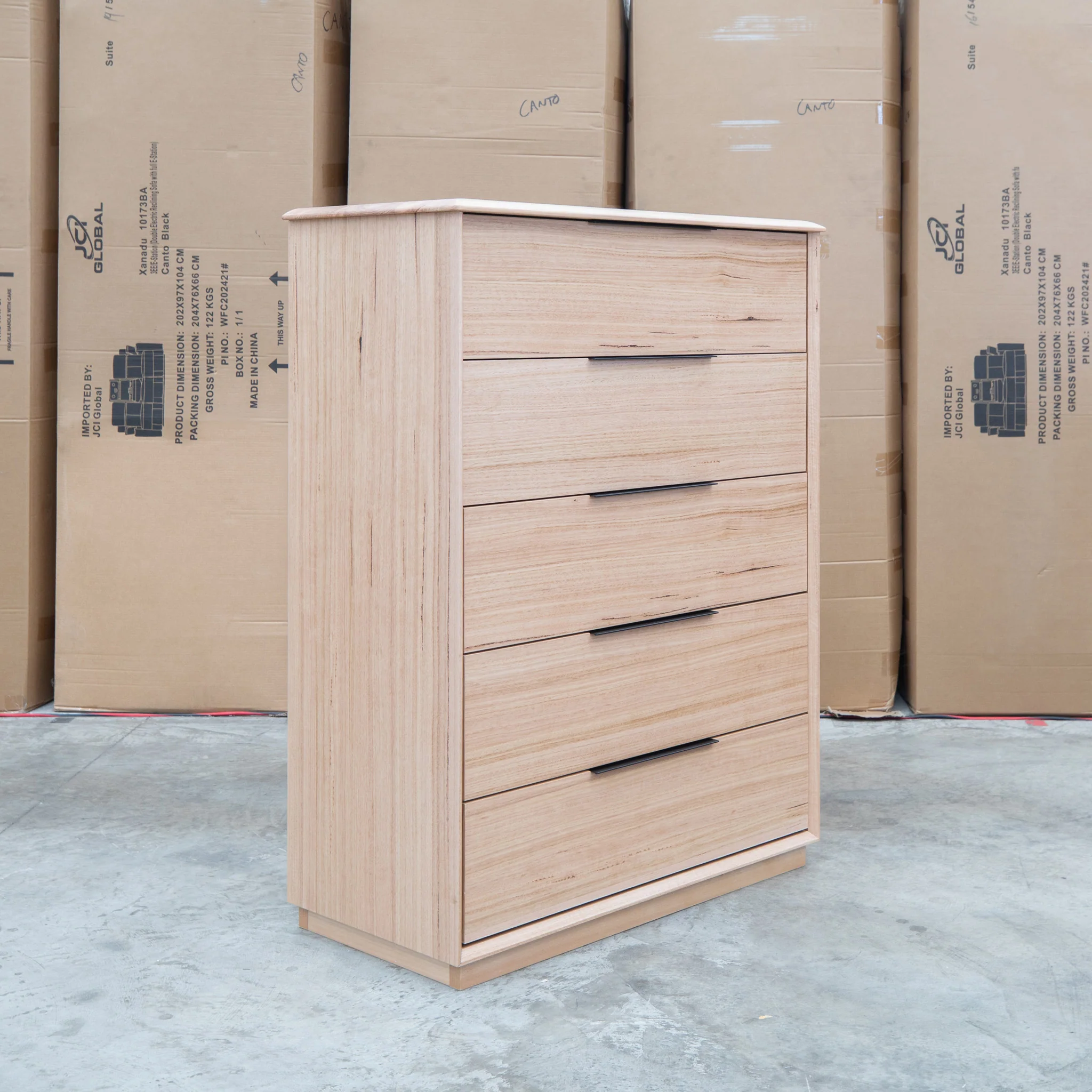 Dalton Messmate Hardwood 5 Drawer Tallboy - Image 3