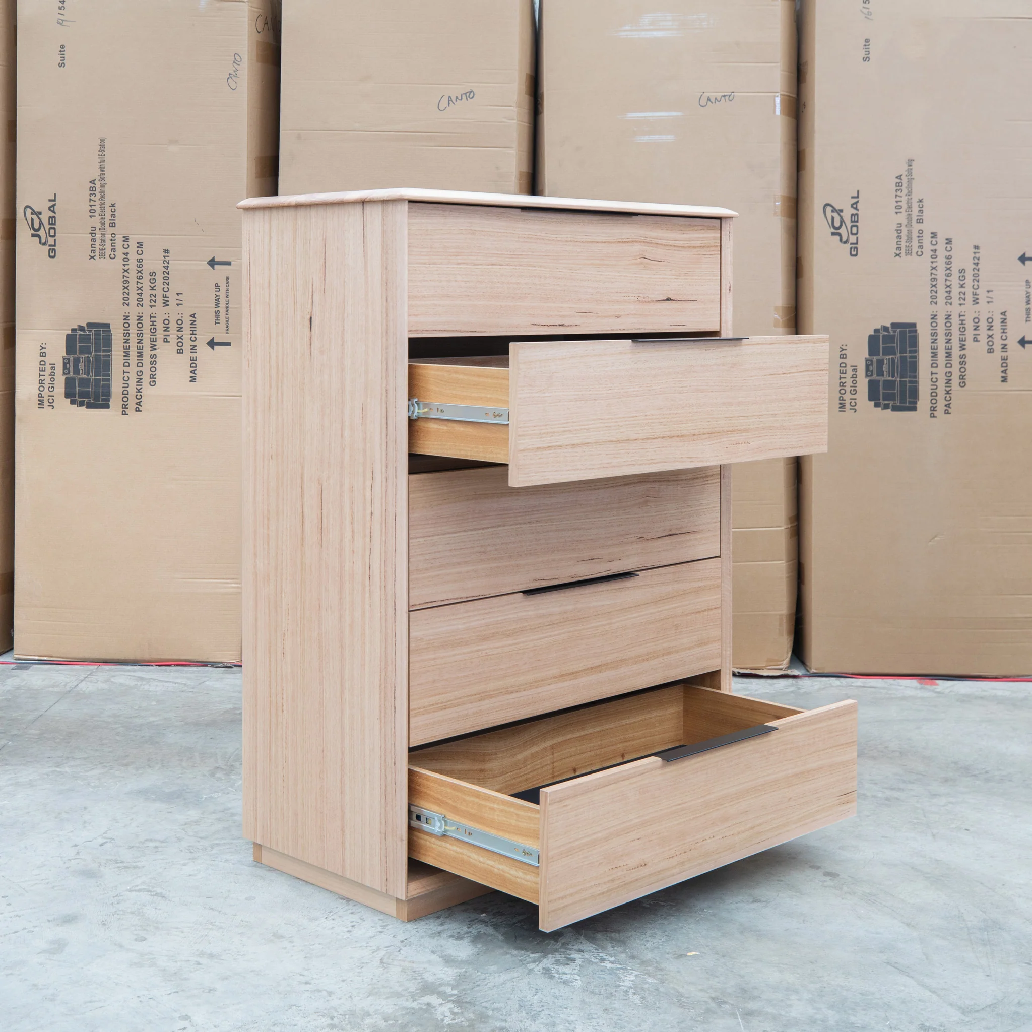 Dalton Messmate Hardwood 5 Drawer Tallboy - Image 5