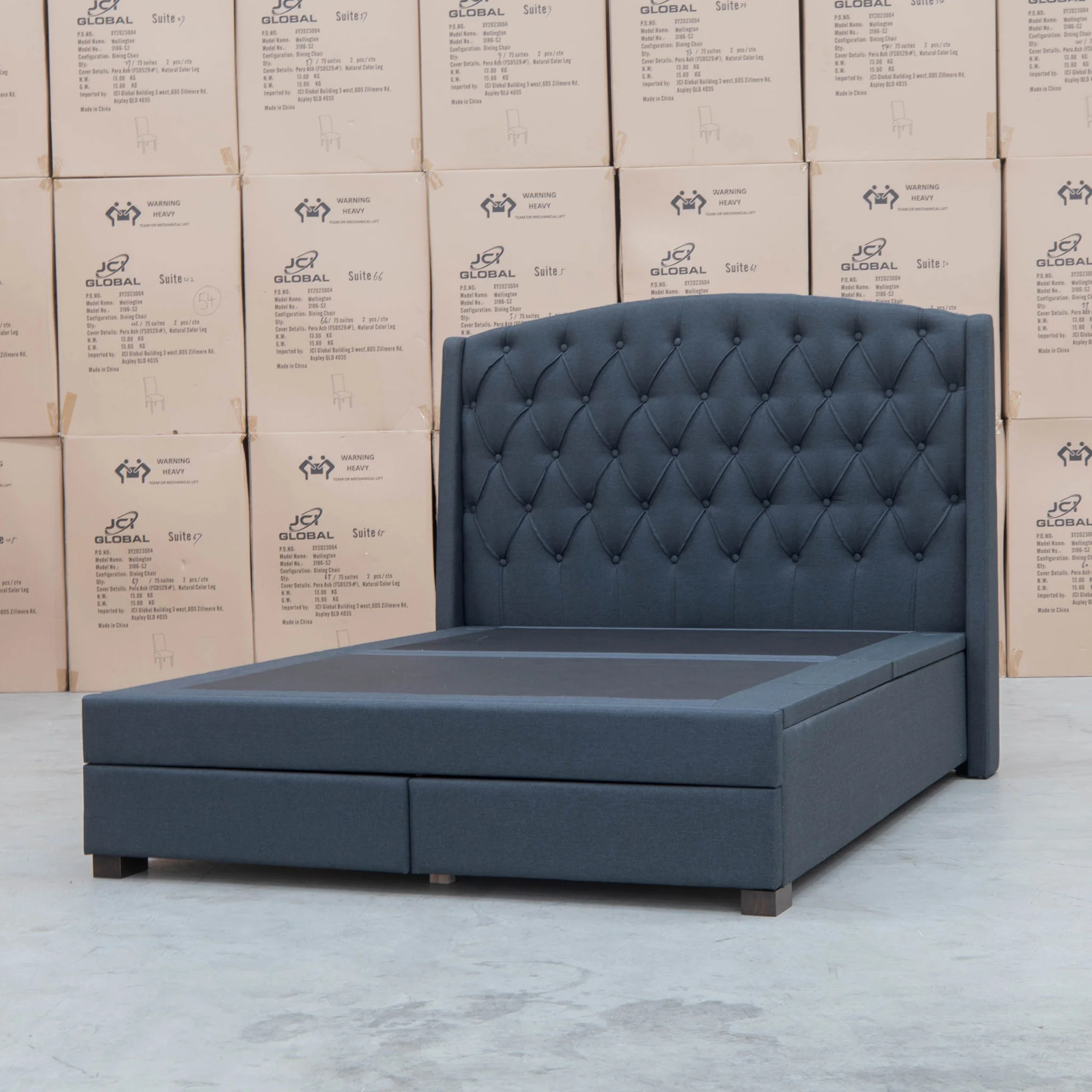 Emily King Fabric Gas Lift Storage Drawer Bed - Charcoal - Image 12