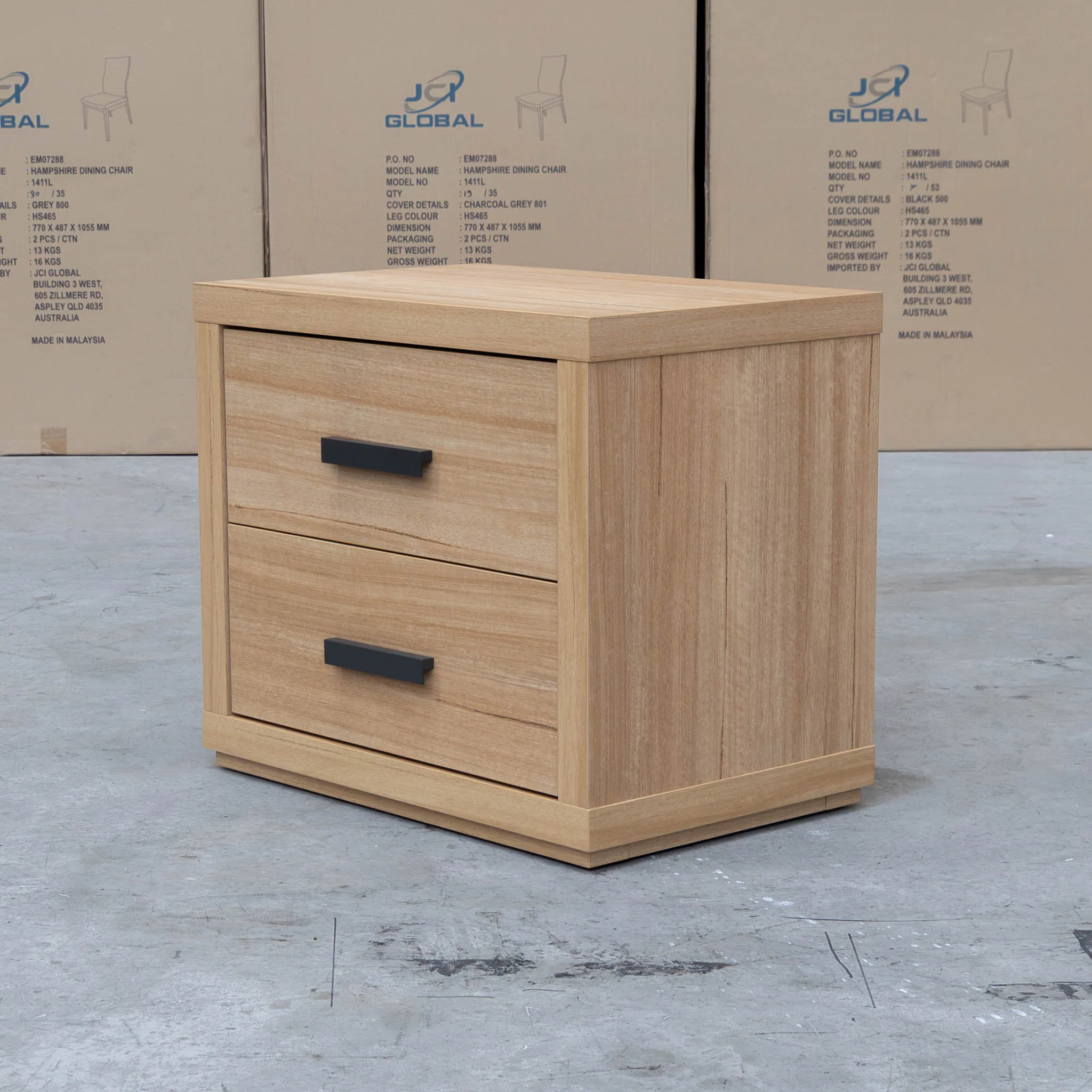Esca Two Drawer Bedside - Natural - Image 4
