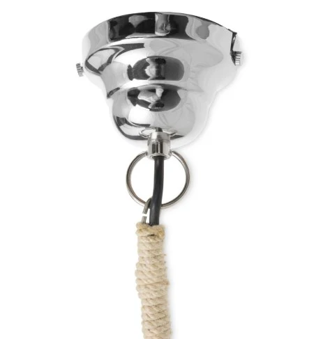 Extra Large Glass Pendant Light with Mango Wood Top and Jute Cord - Natural/Clear - VE36 - Available In-Store Only - Image 3