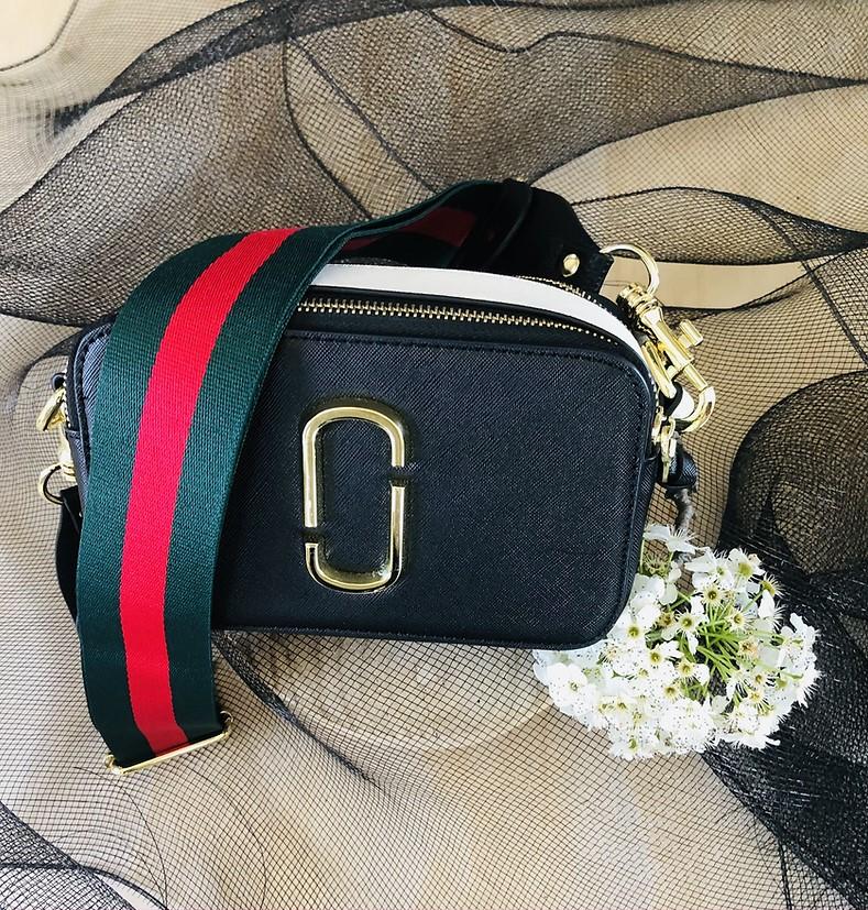 Green & Red Stripe - Bag Strap - Silver Hardware - Image 4