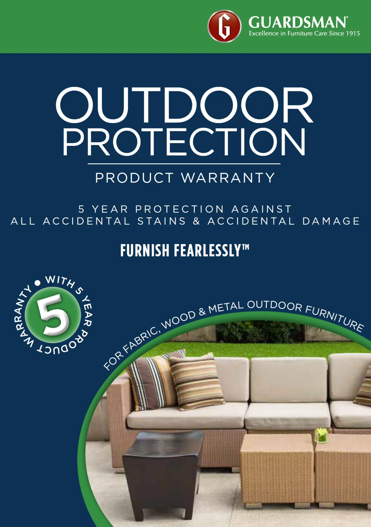 Guardsman 5 Year Outdoor Fabric Care Warranty Kit - Fabric Only - Image 3