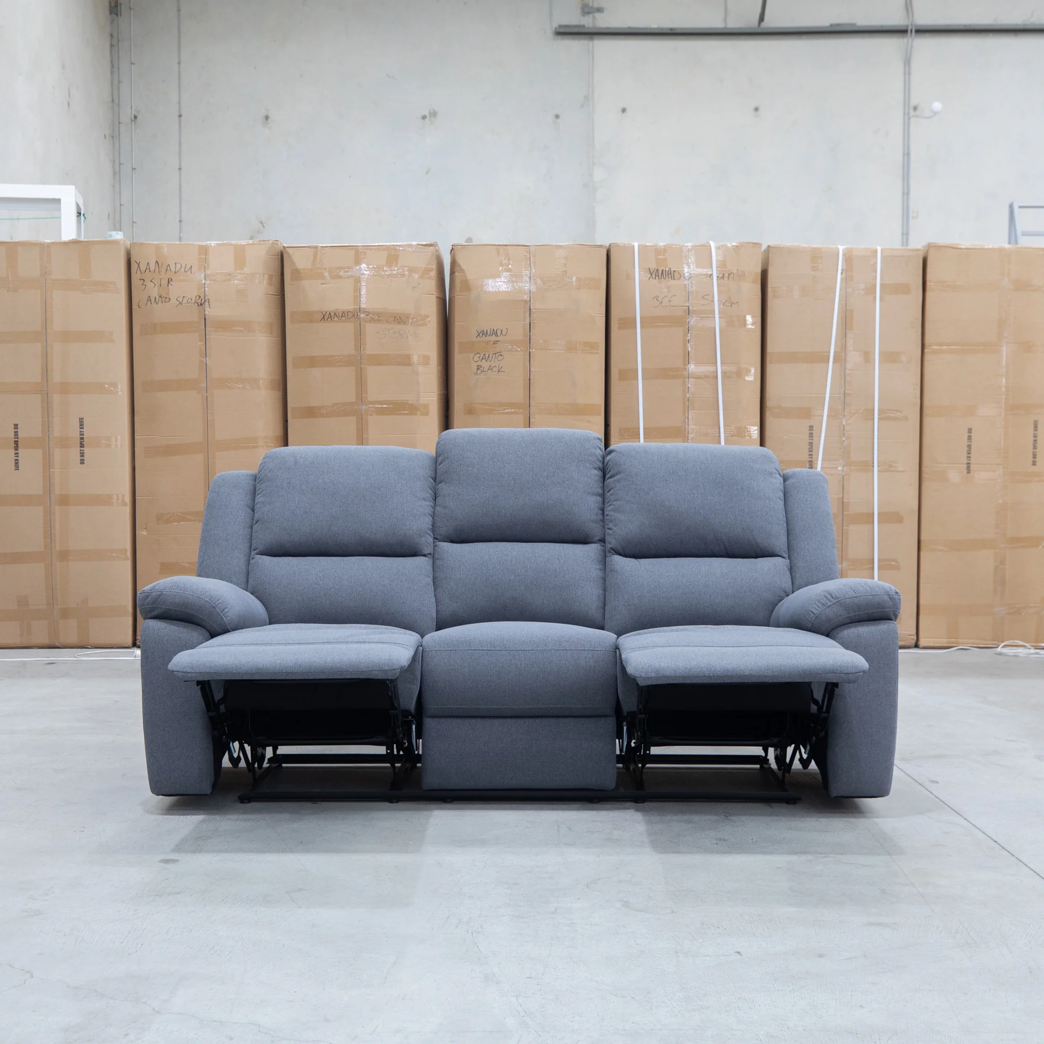 Hayman Three Seat Recliner Lounge - Slate - Image 6