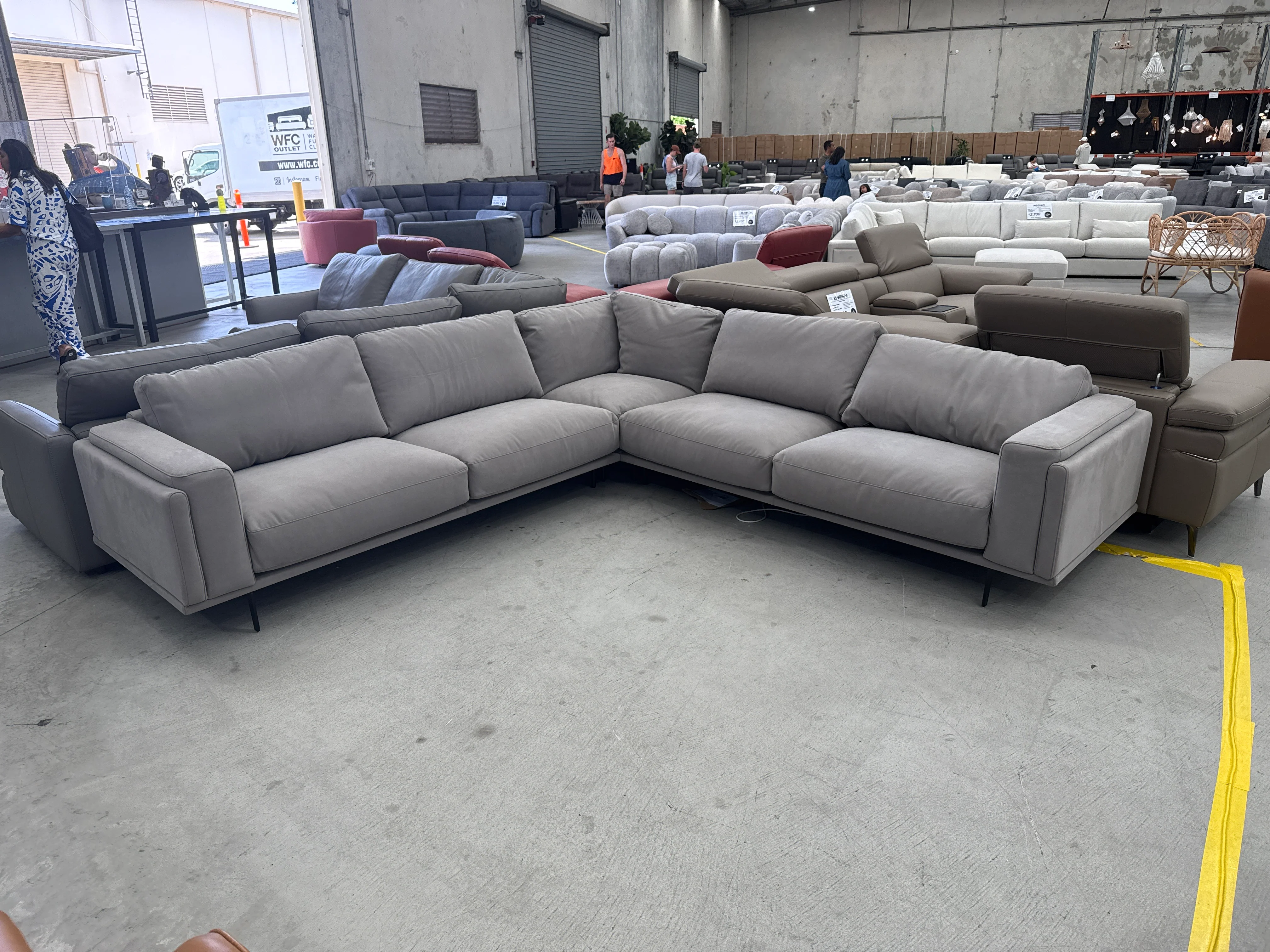 HTL-12750 Corner Lounge Suite - Light Grey - Floor Stock