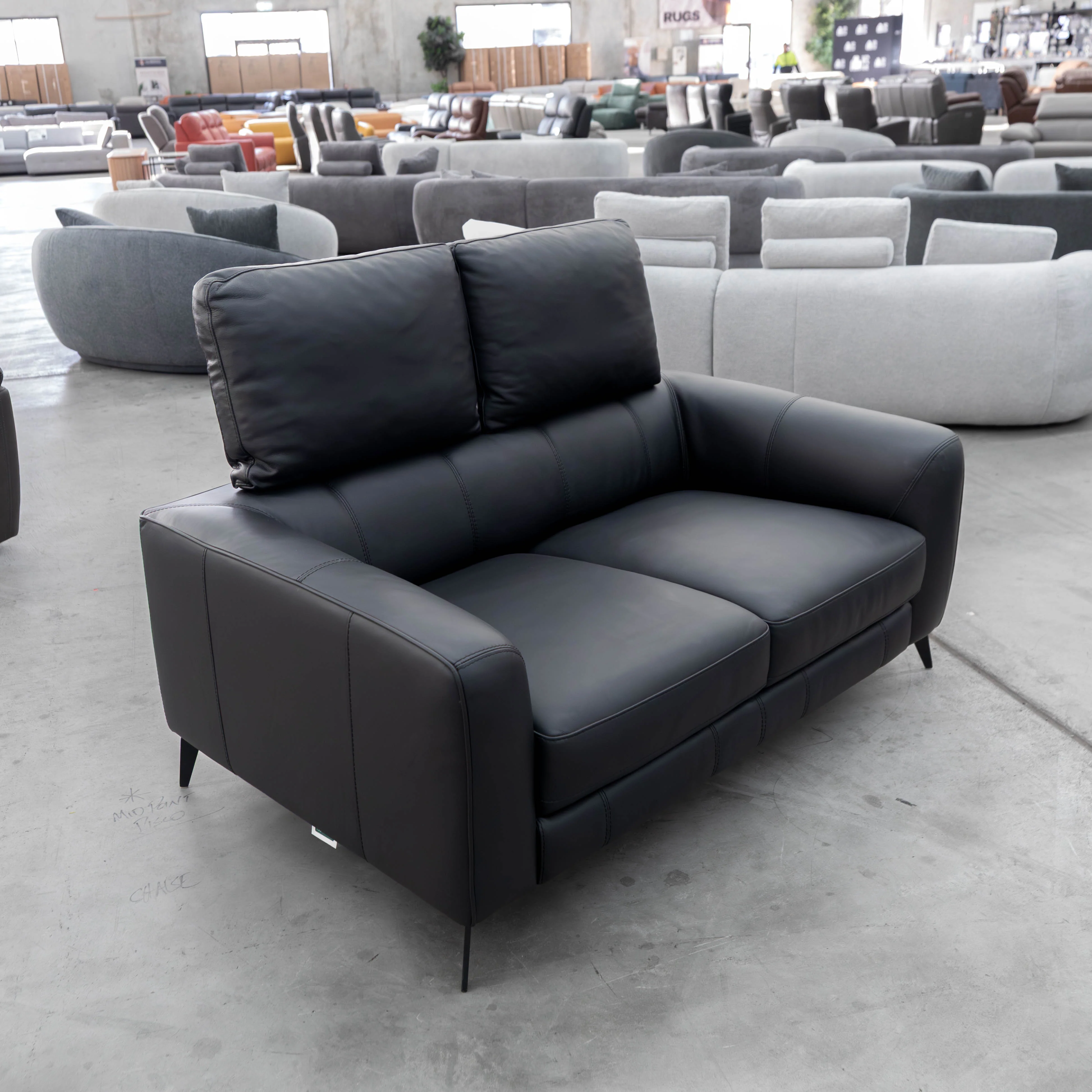 HTL-12961-LUPF - Two Seat Sofa - Black - Floor Stock - Image 3