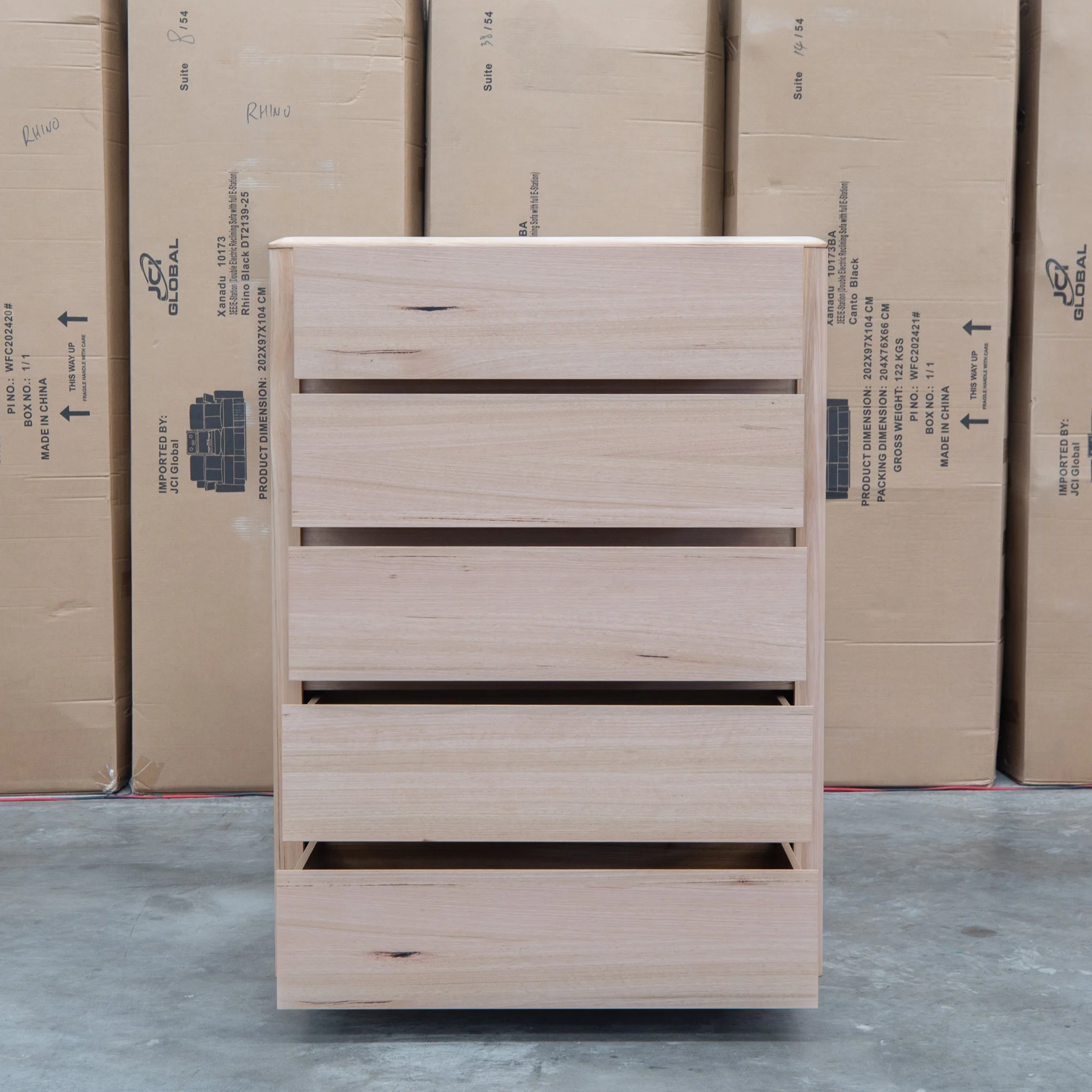 Island Messmate Five Drawer Tallboy - Image 3