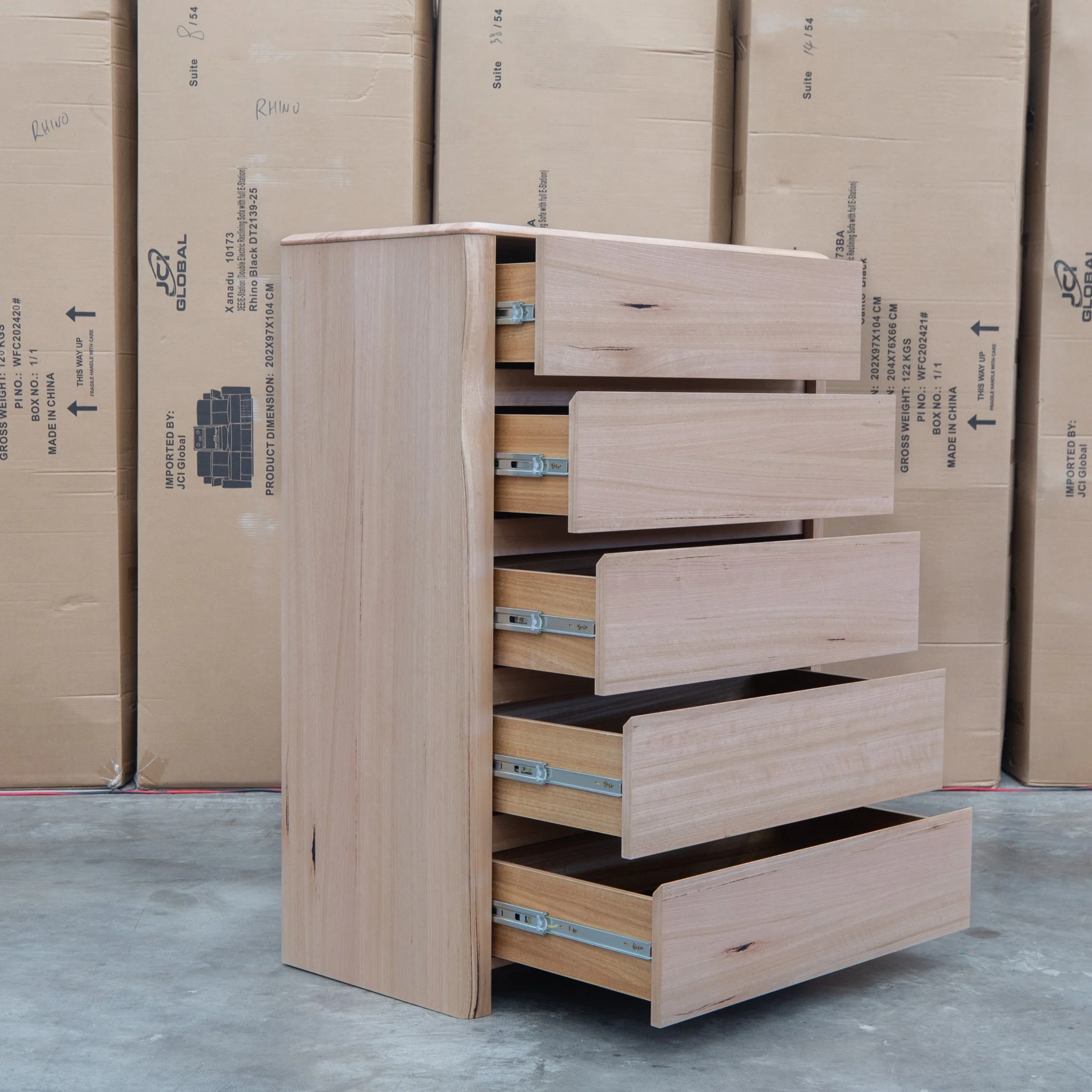 Island Messmate Five Drawer Tallboy - Image 6