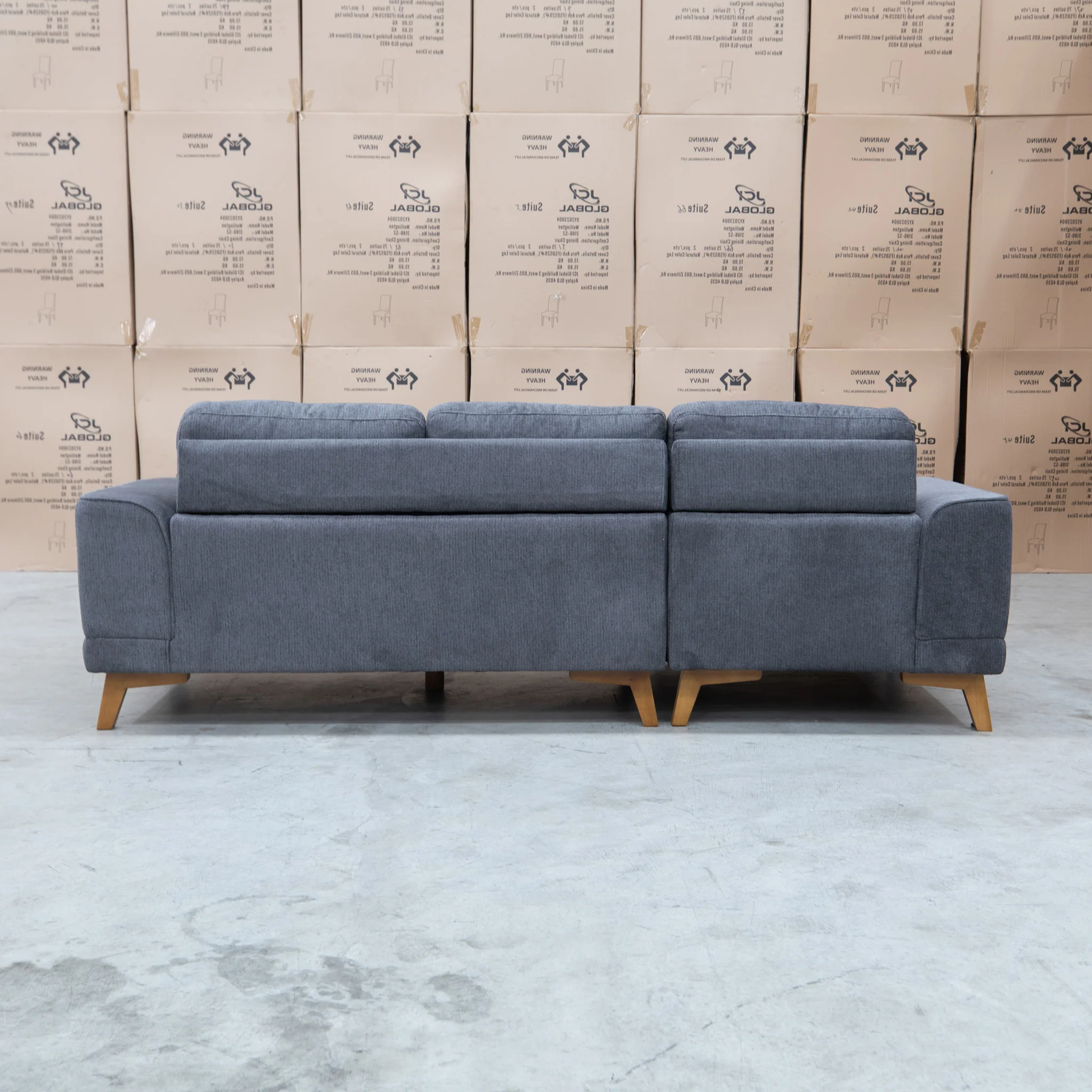 Khloe Three Seat Chaise Lounge LHF - Shadow - Image 4