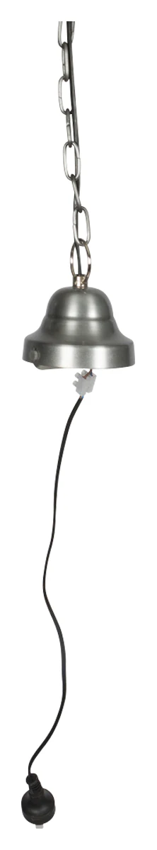 Large Iron Pendant Light with Wood Top - Antique Silver/White Wash - VE42 - Available In-Store Only - Image 2