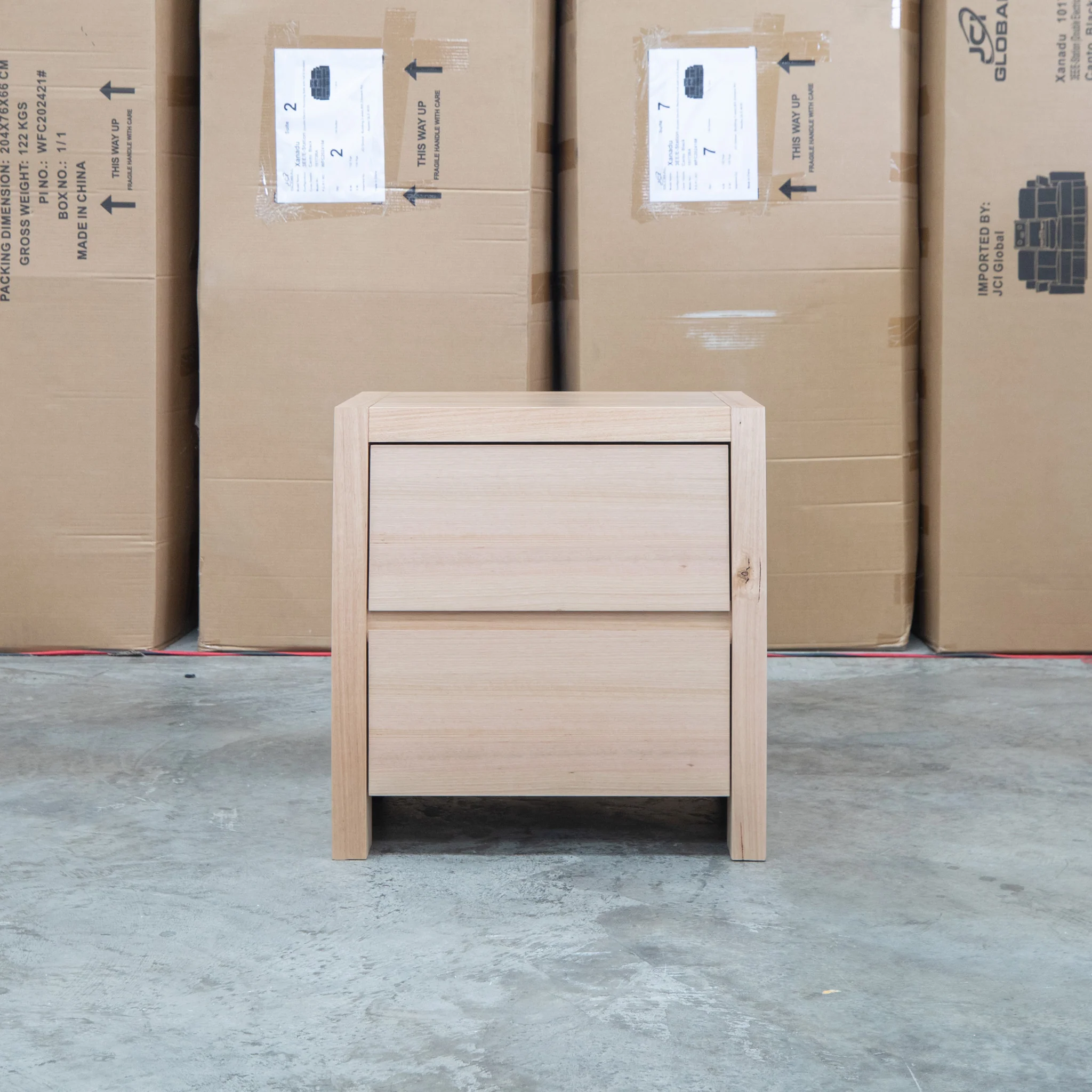 Melba Curved Messmate Two Drawer Bedside