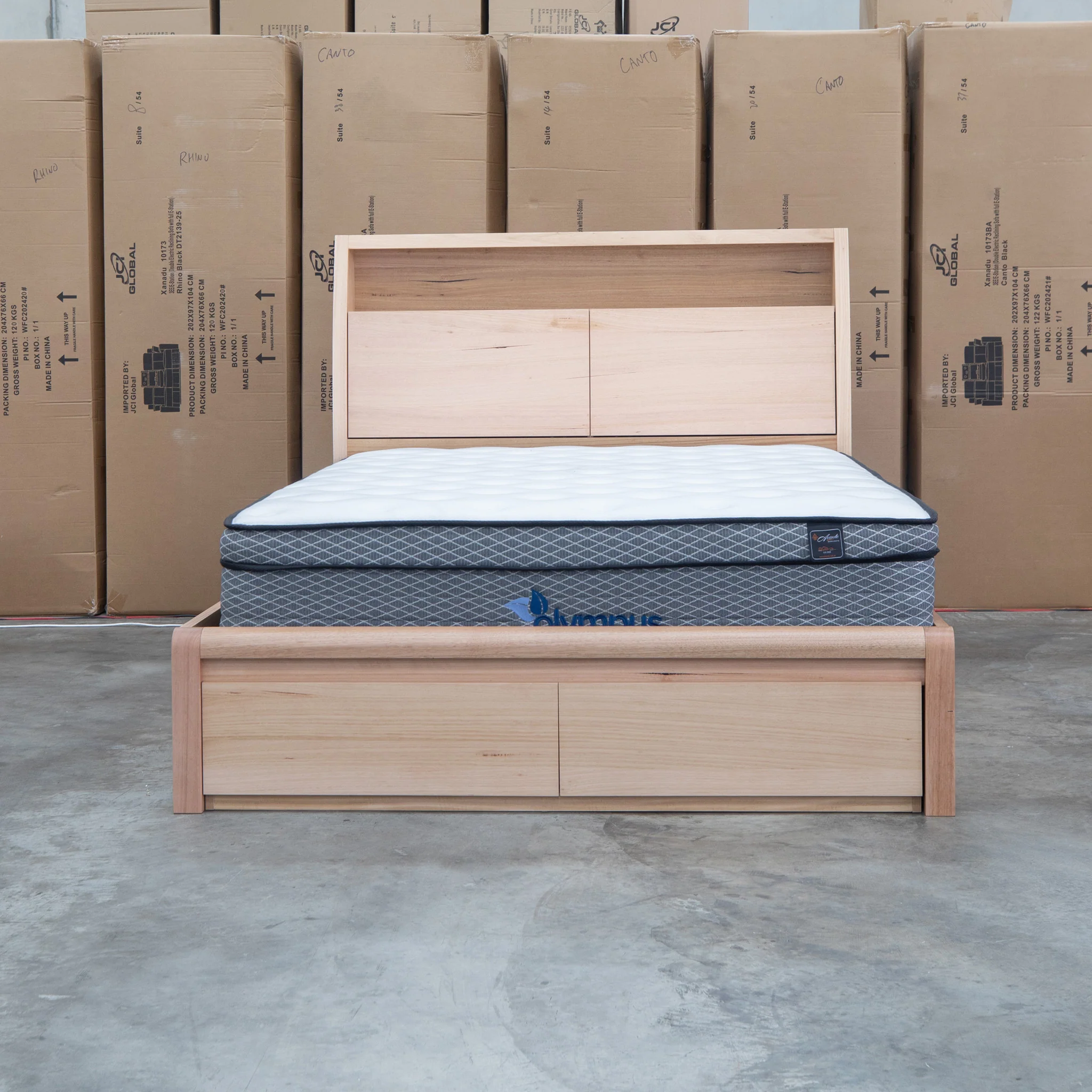 Melba Messmate King Gaslift Bed with Reading Lights - Image 4