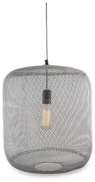 Mesh Iron & Brass Pendant Hanging Light Medium with Copper Detail - Grey/Copper - FH08 - Available In-Store Only