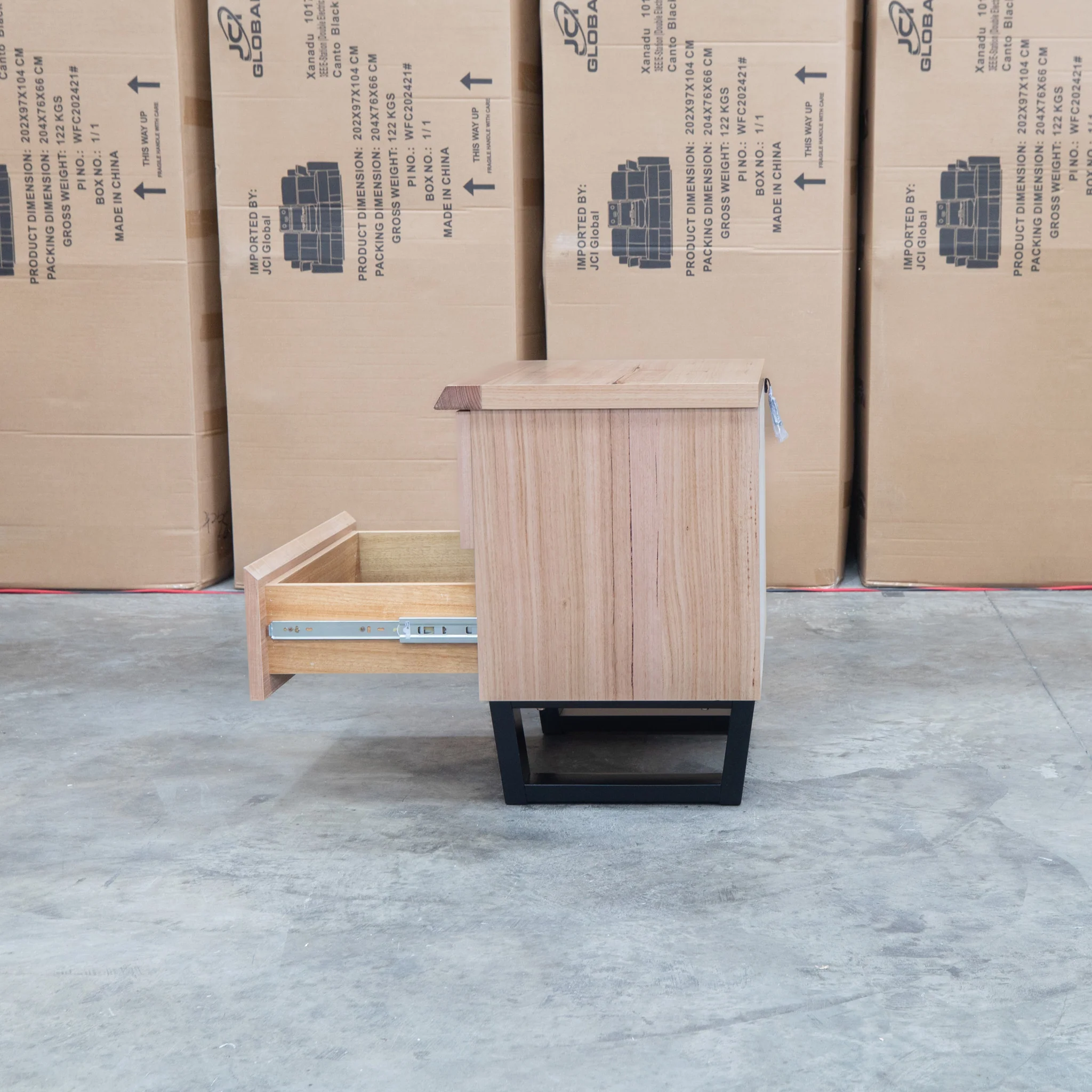 Monaco Two Drawer Live Edge Messmate Bedside - Image 2