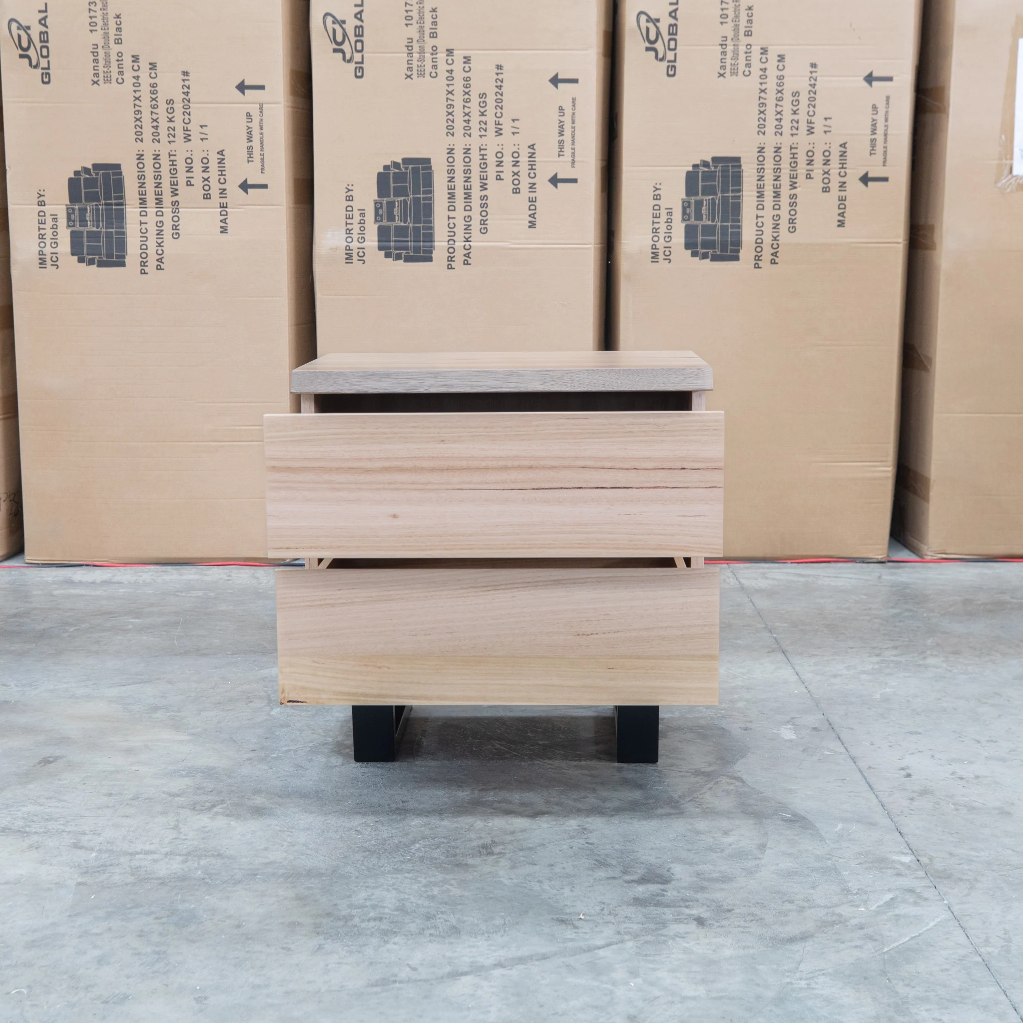 Monaco Two Drawer Live Edge Messmate Bedside - Image 5