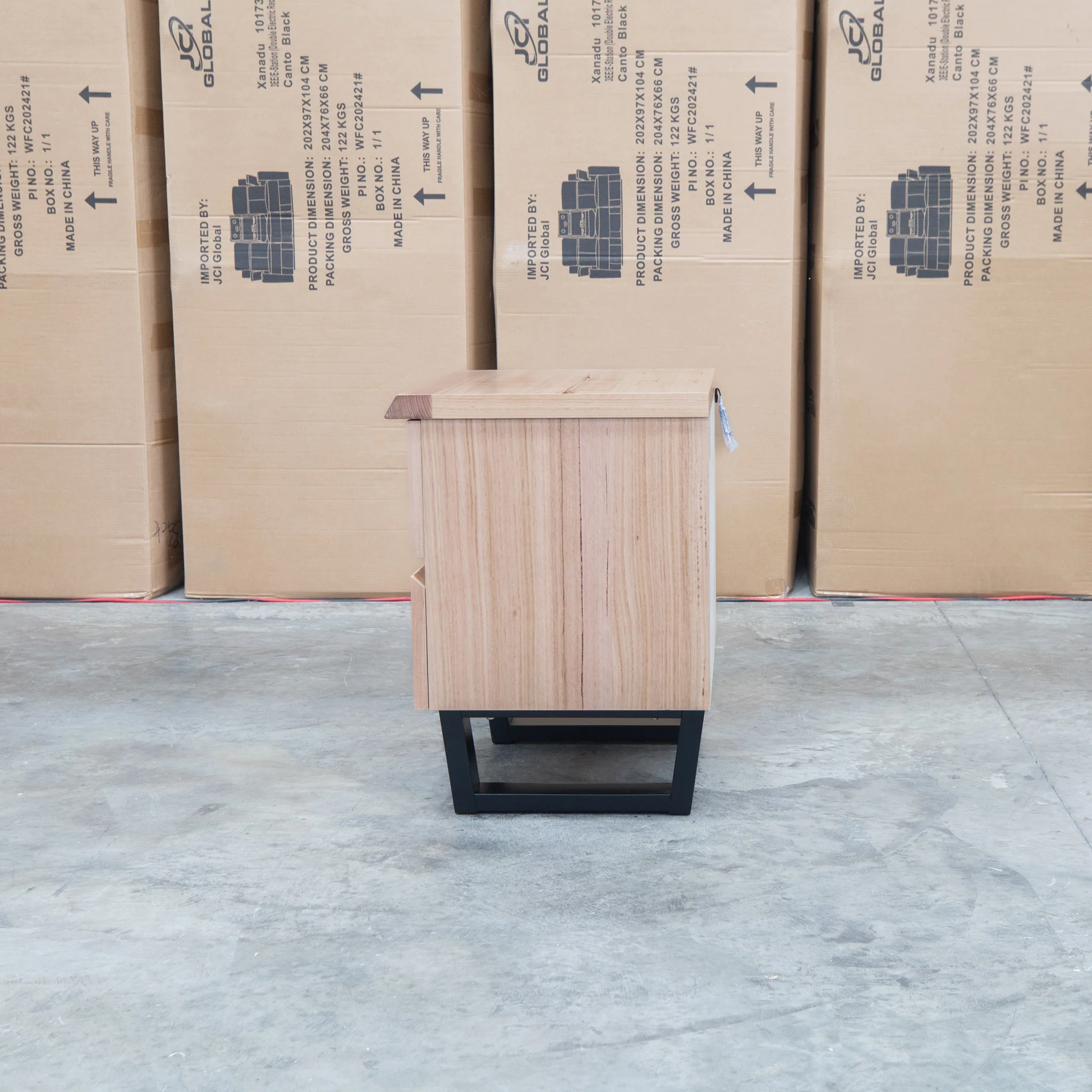 Monaco Two Drawer Live Edge Messmate Bedside - Image 7