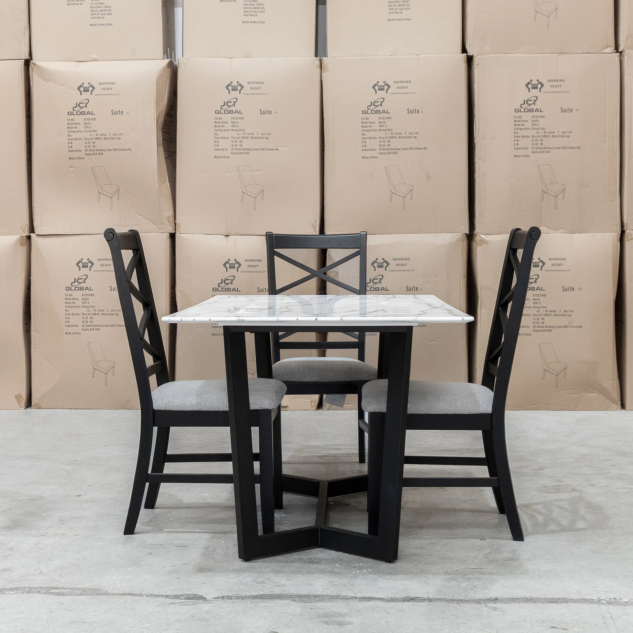 New York 150cm Carrara Marble Dining Table - Image 8