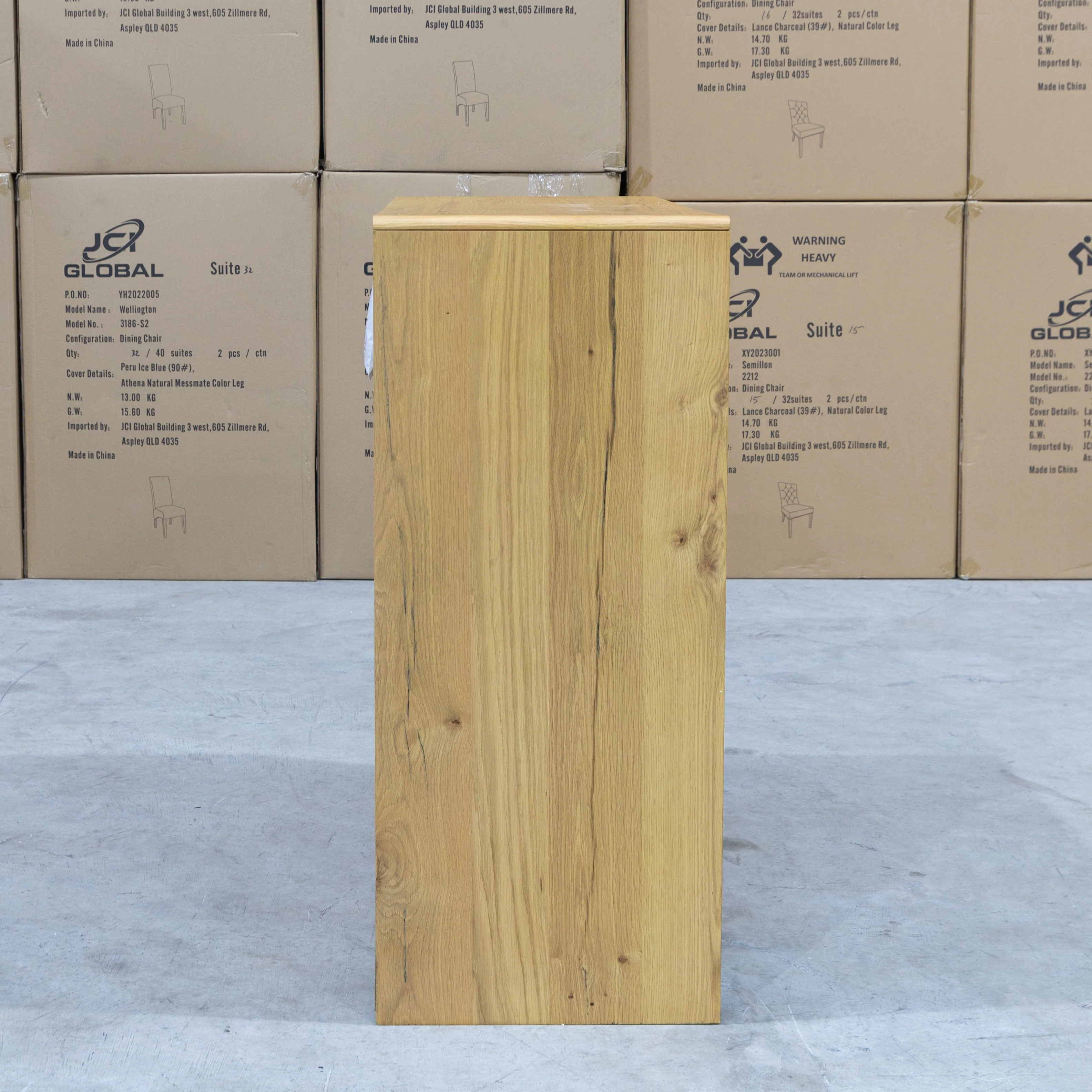 Newfarm Distressed Oak Four Drawer Hardwood Tallboy - Image 5