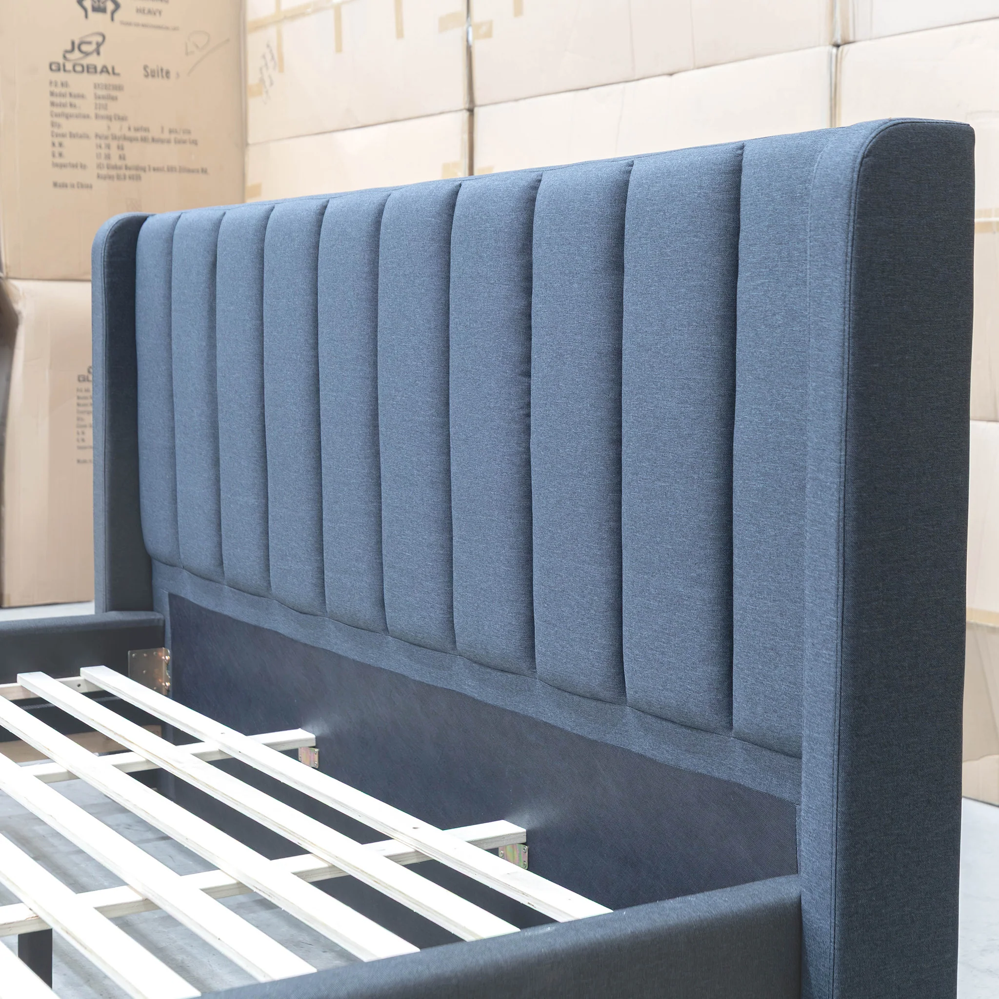 Paros King Upholstered Bed - Charcoal - Image 10
