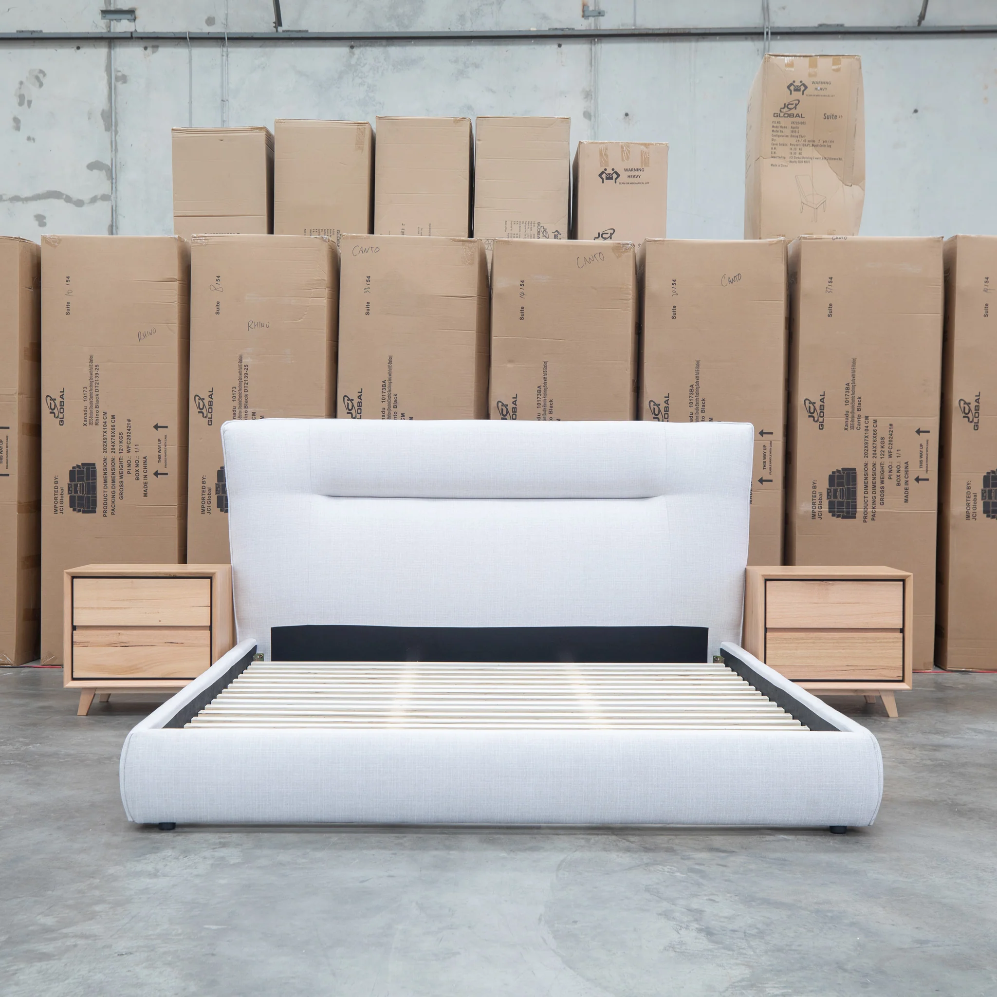 Quinn King Upholstered Bed - Natural - Image 11