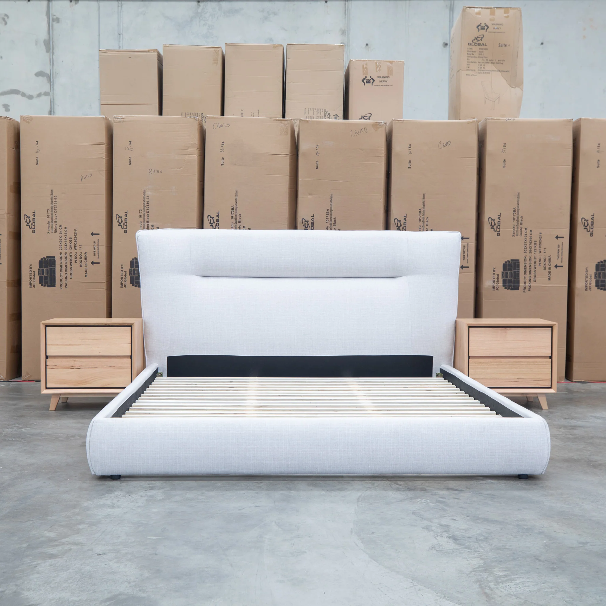 Quinn King Upholstered Bed - Natural - Image 12
