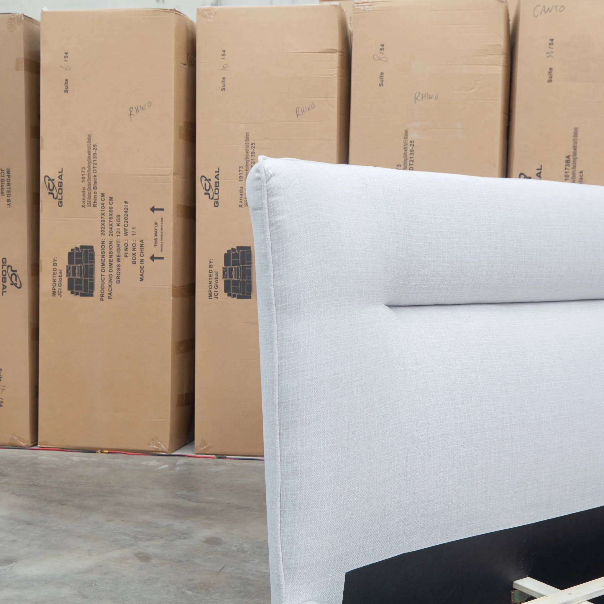 Quinn King Upholstered Bed - Natural - Image 6
